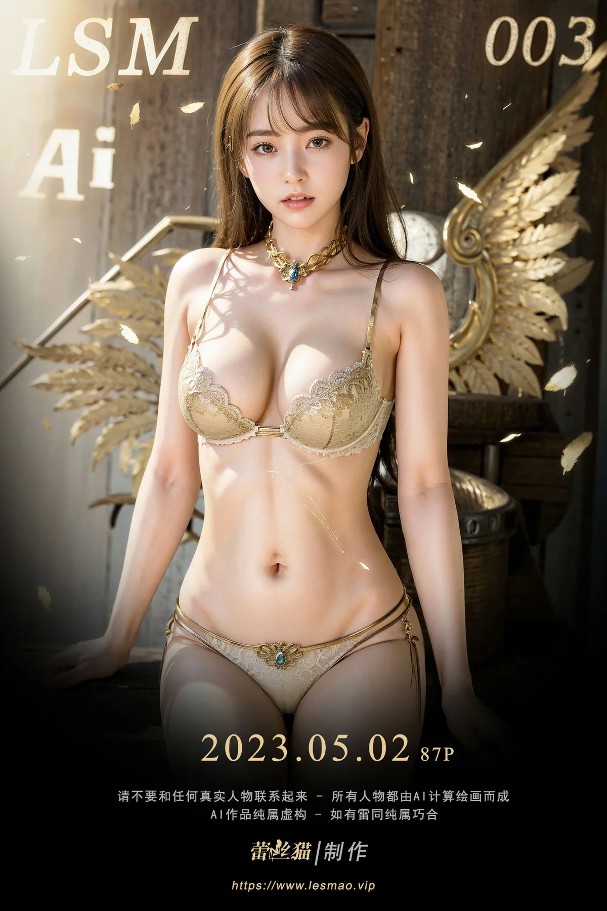 AIG  No.003 金色爆乳内衣美女写真 - 1