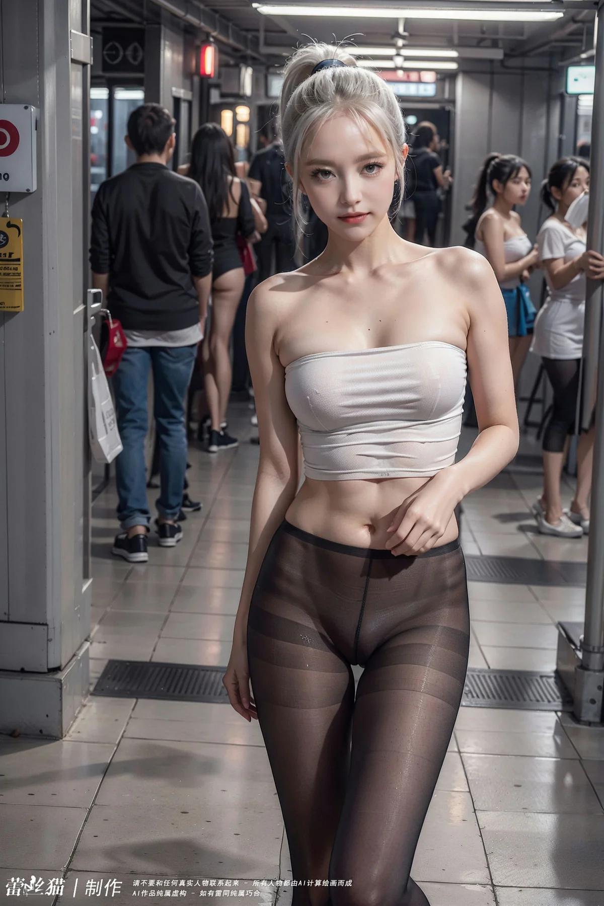 AIG  No.016 地铁银发黑丝美腿 - 2