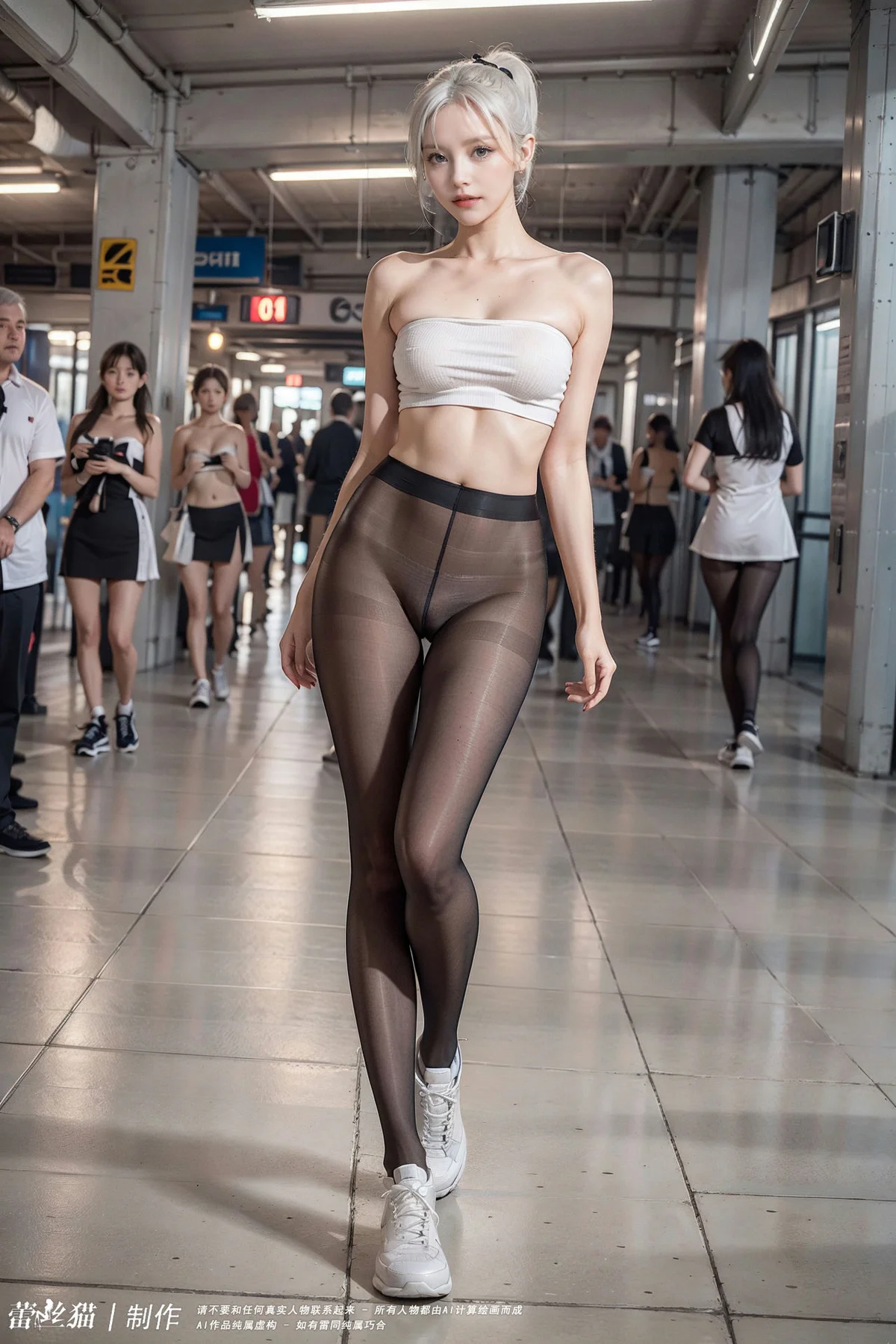 AIG  No.016 地铁银发黑丝美腿 - 3