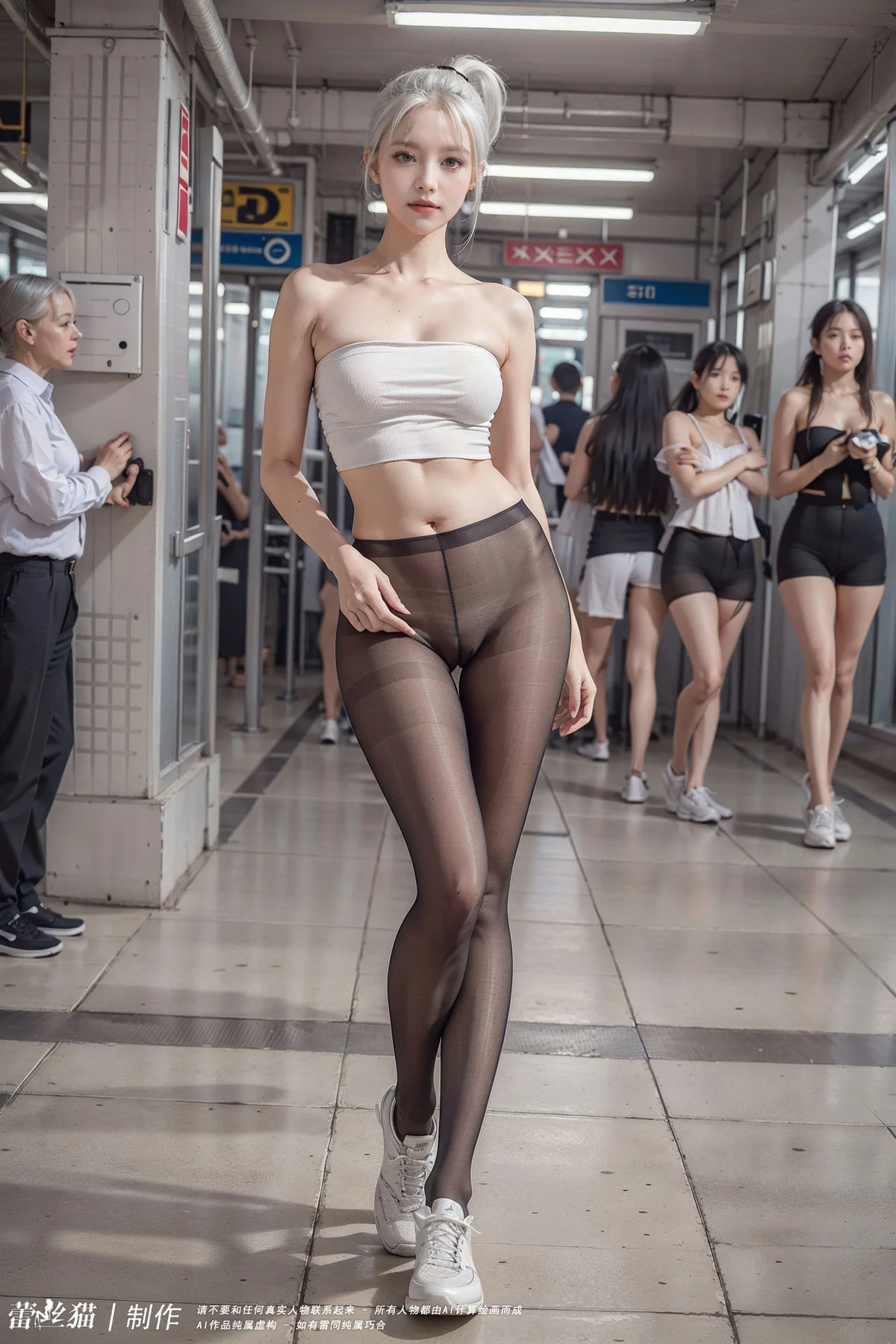 AIG  No.016 地铁银发黑丝美腿 - 4