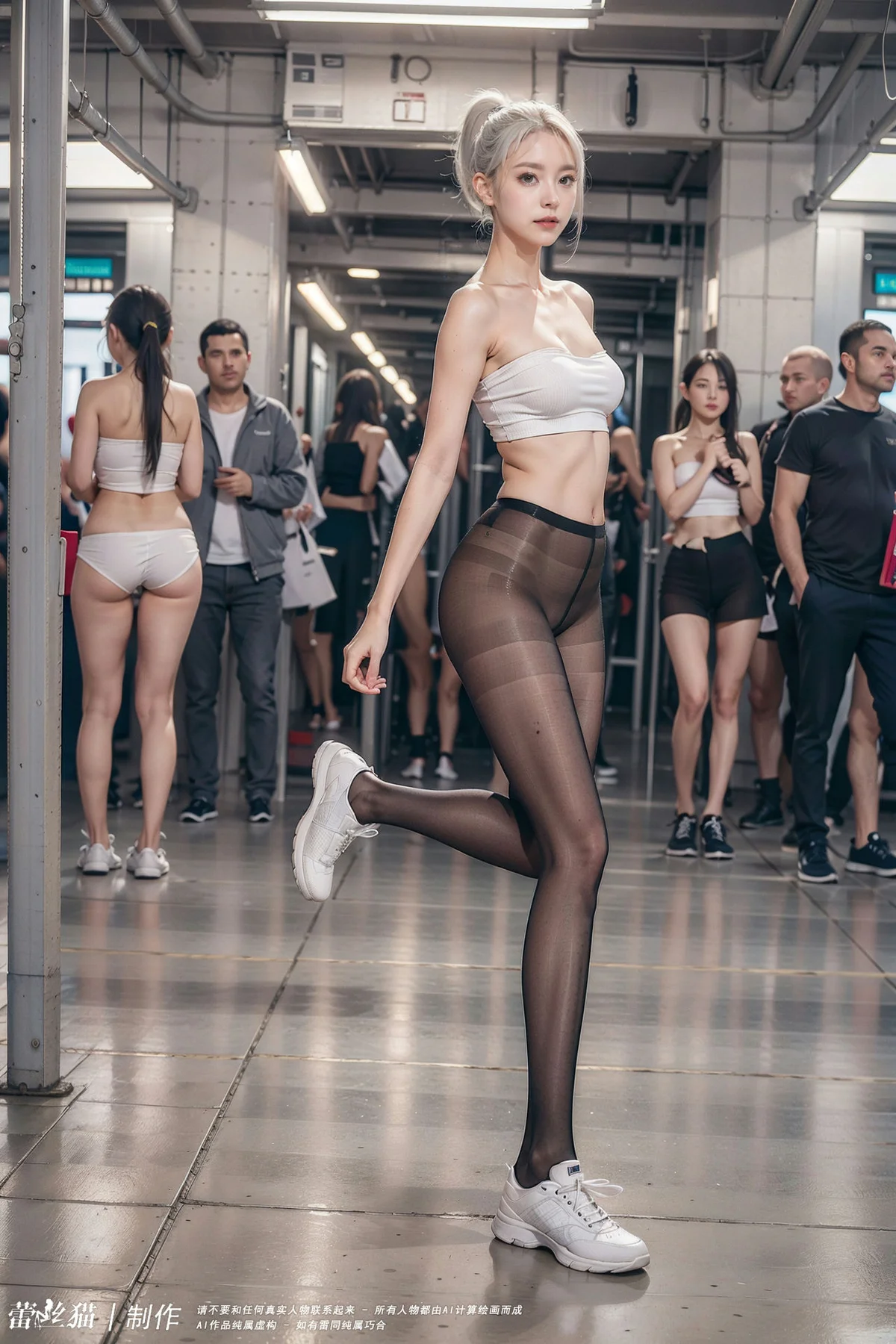 AIG  No.016 地铁银发黑丝美腿 - 7