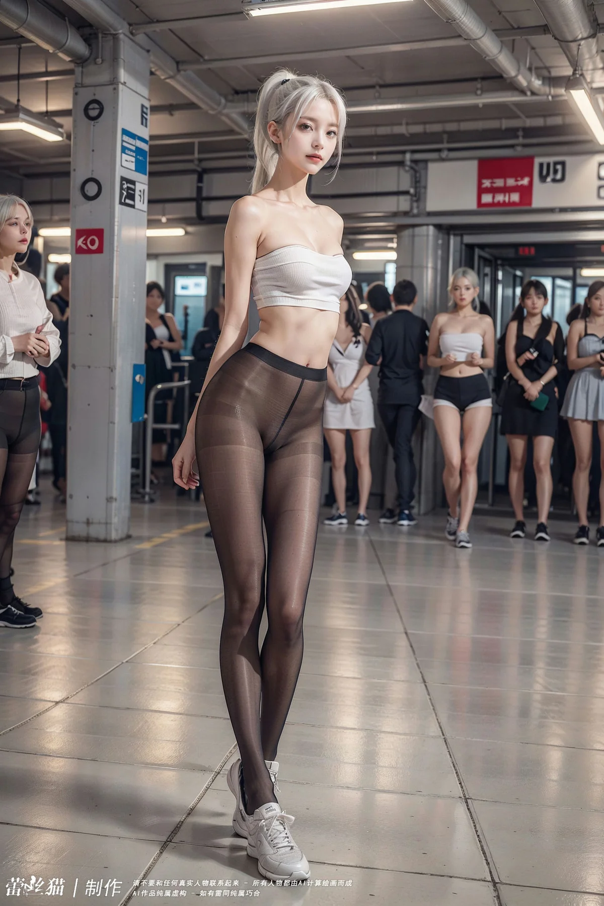 AIG  No.016 地铁银发黑丝美腿 - 9