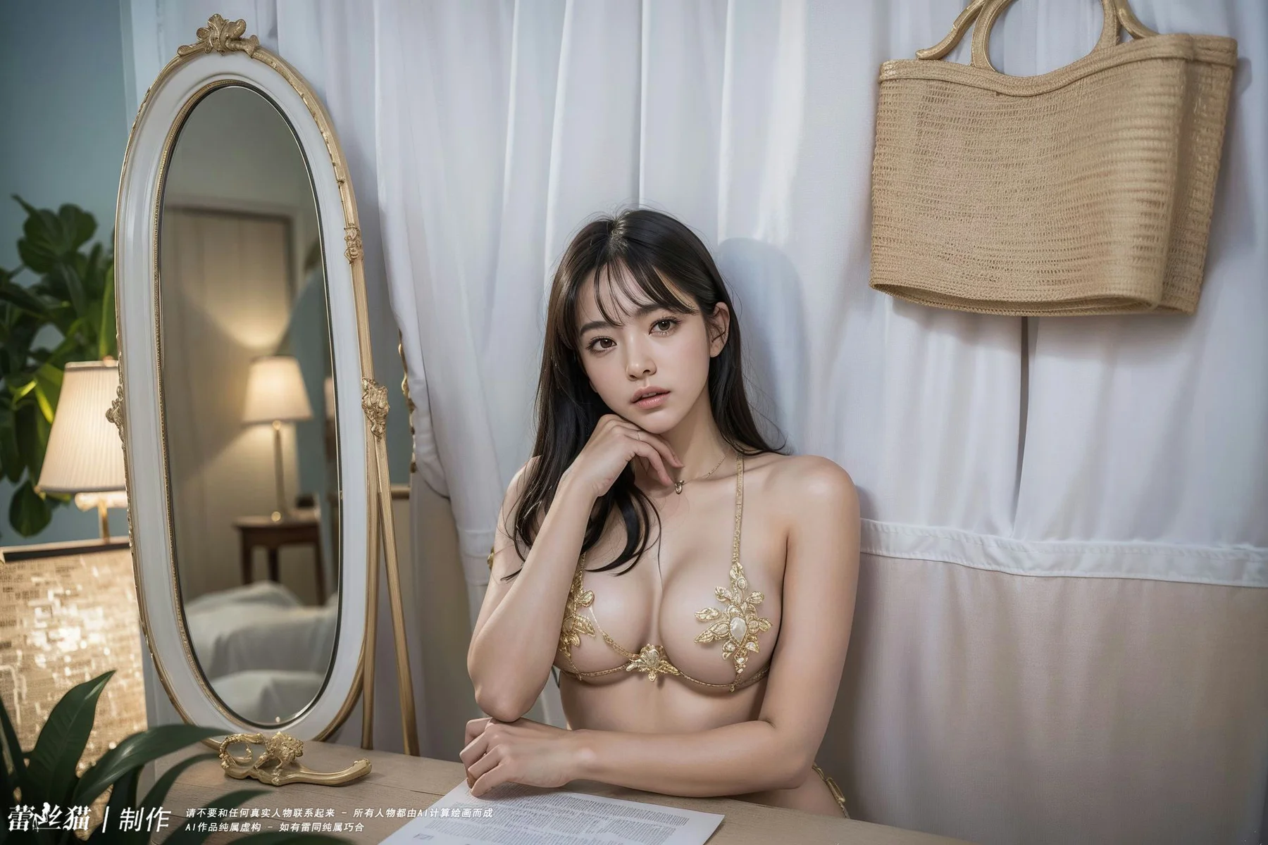 AIG  No.025 金色链条内衣爆乳美女 - 2