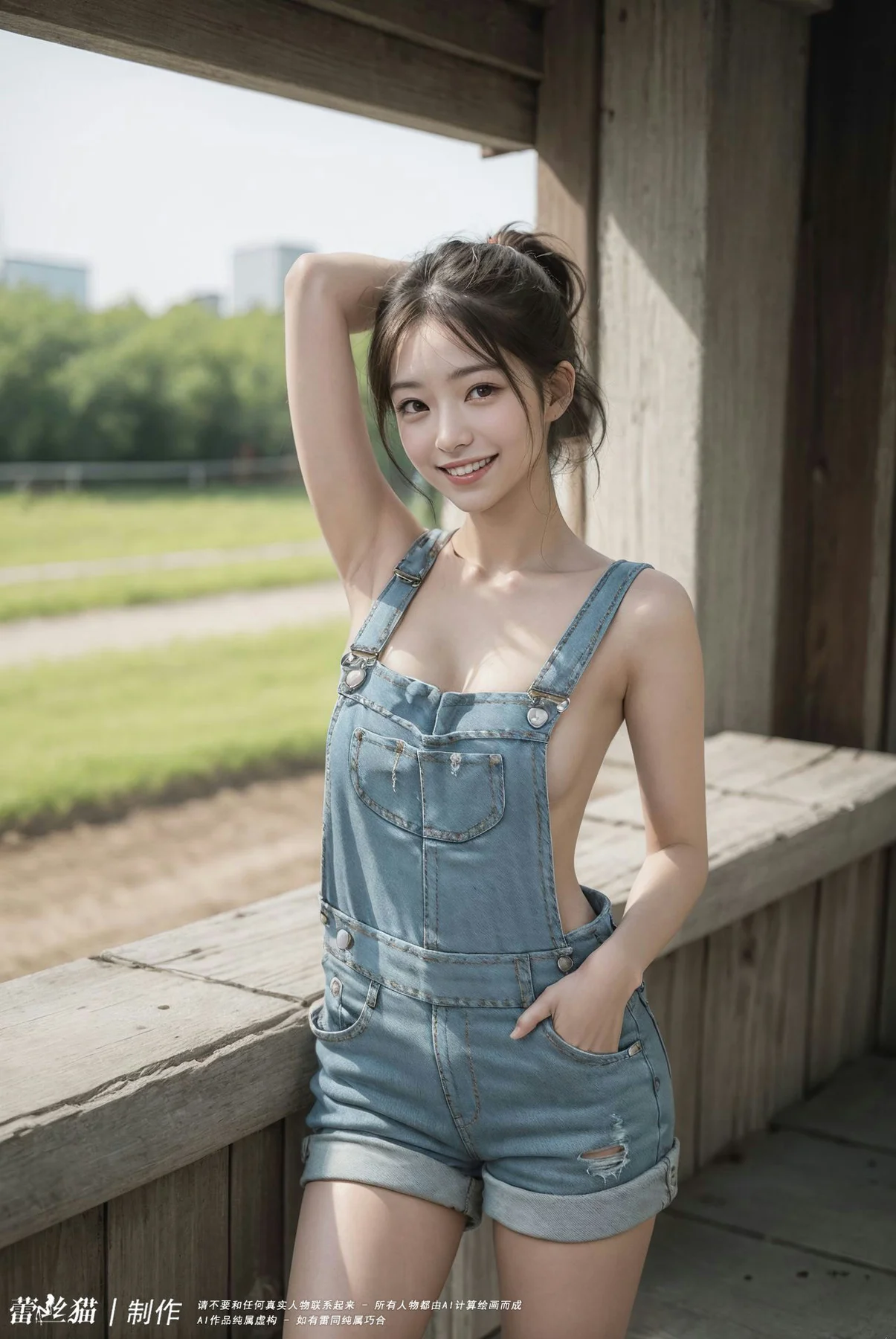 AIG  No.042 牛仔连体巨乳美女 - 1