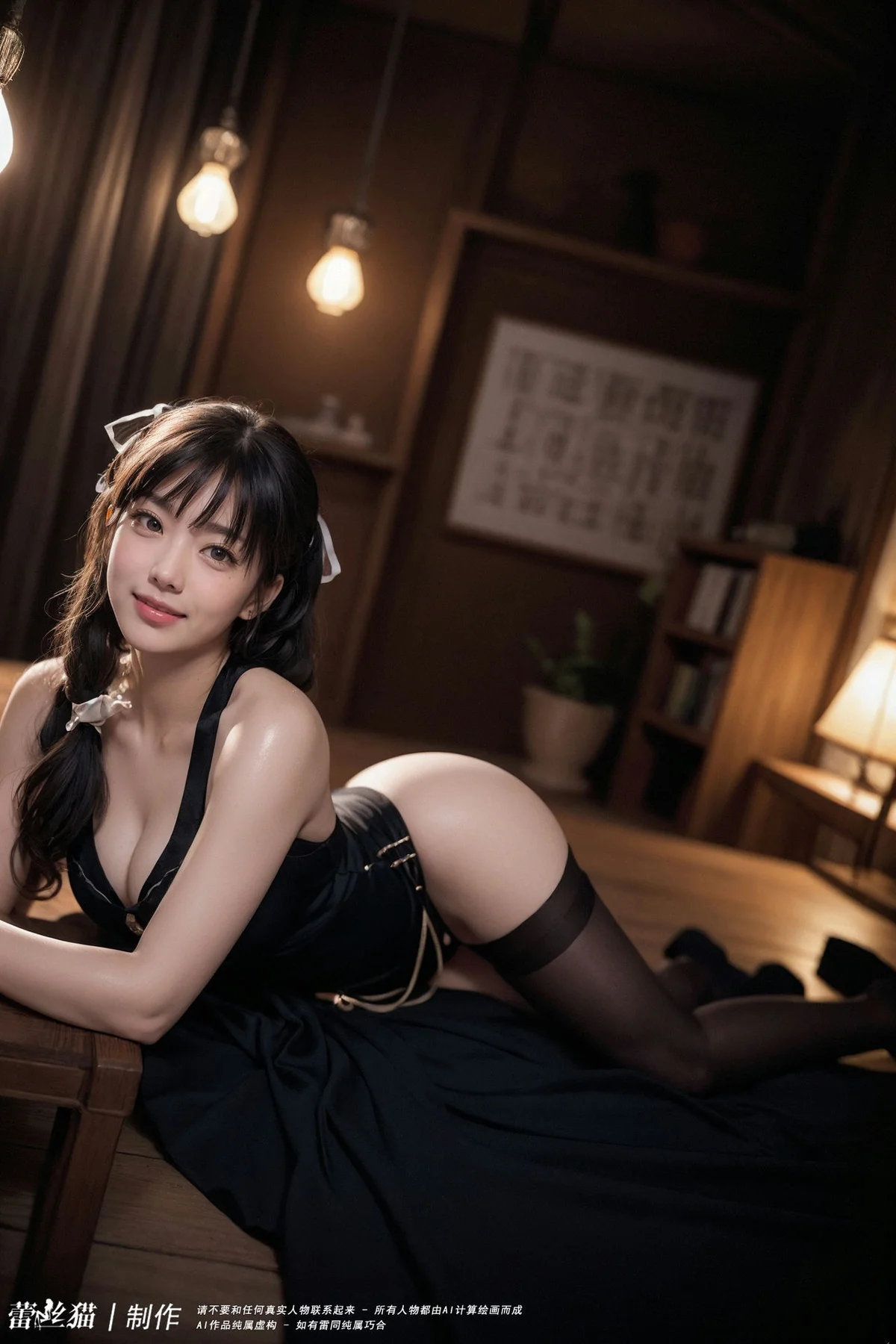 AIG  No.058 双马尾黑旗袍写真 - 4