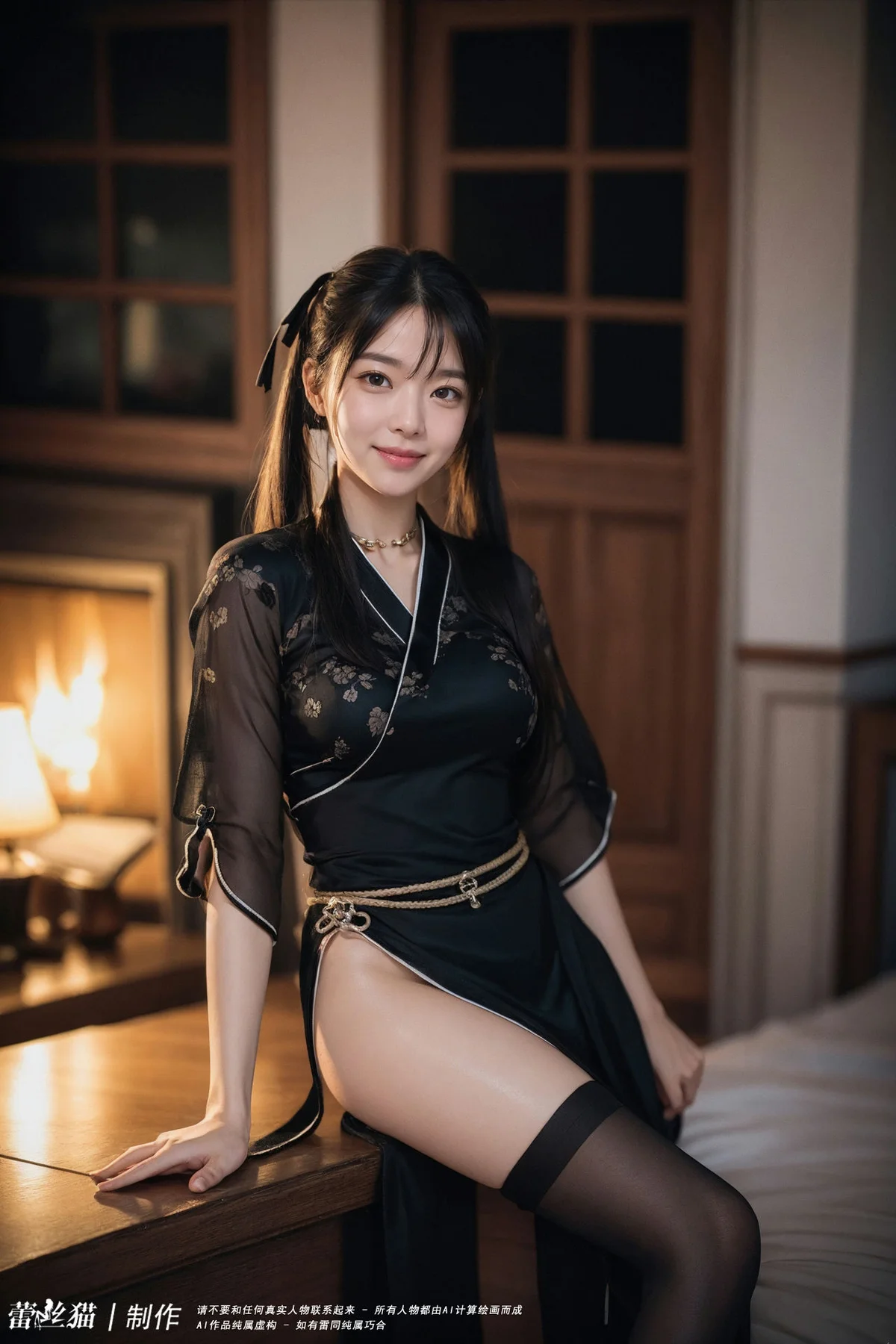 AIG  No.058 双马尾黑旗袍写真 - 7