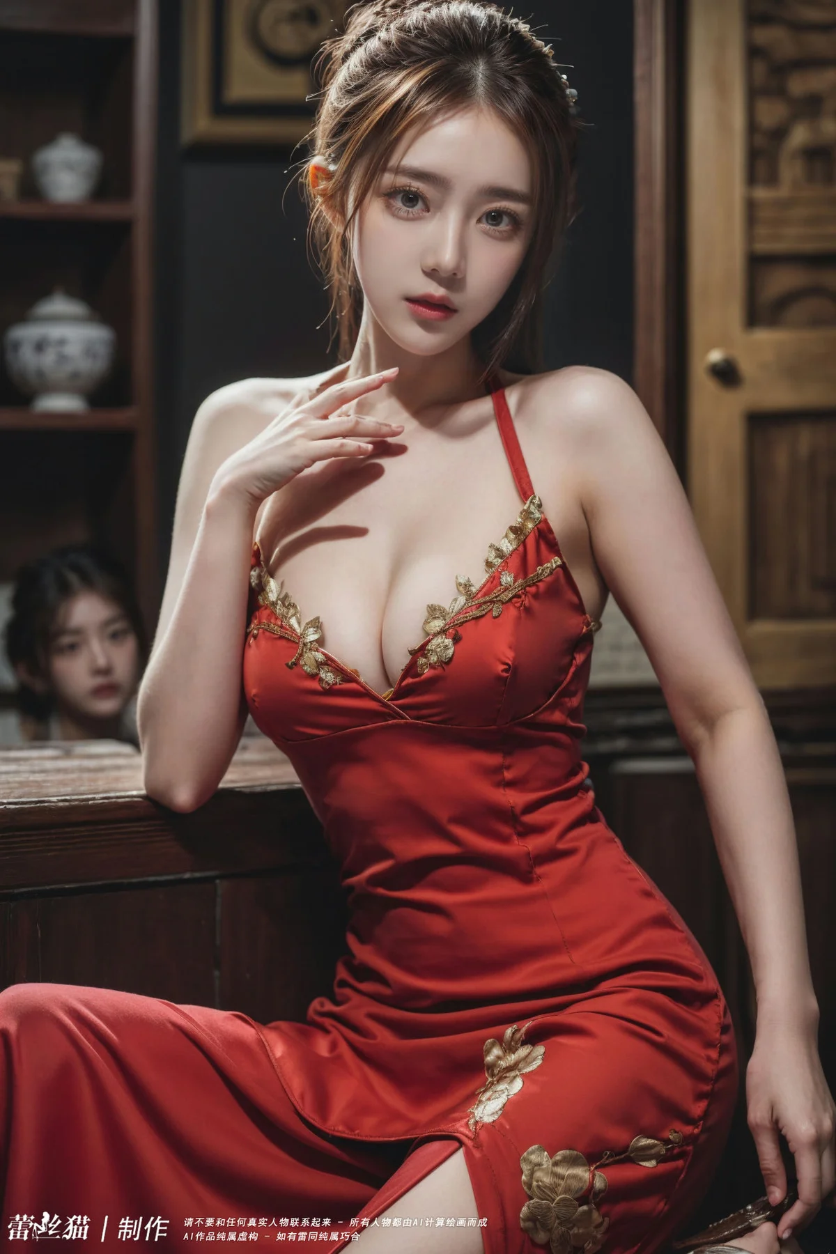 AIG  No.099 红色紧身裙酥胸美乳 - 2