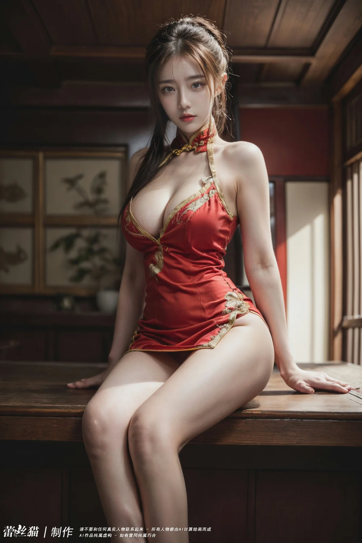 AIG  No.099 红色紧身裙酥胸美乳 - 10