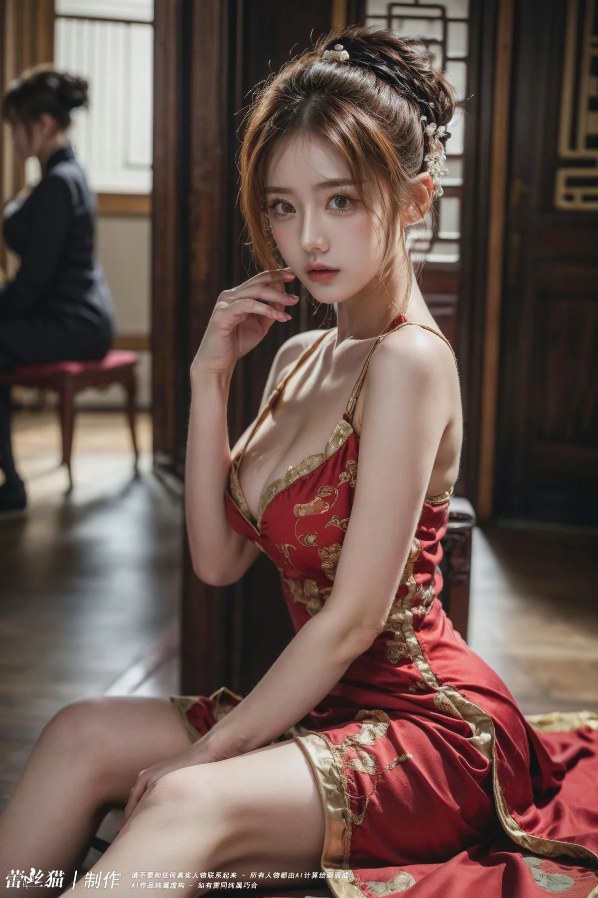 AIG  No.099 红色紧身裙酥胸美乳 - 2