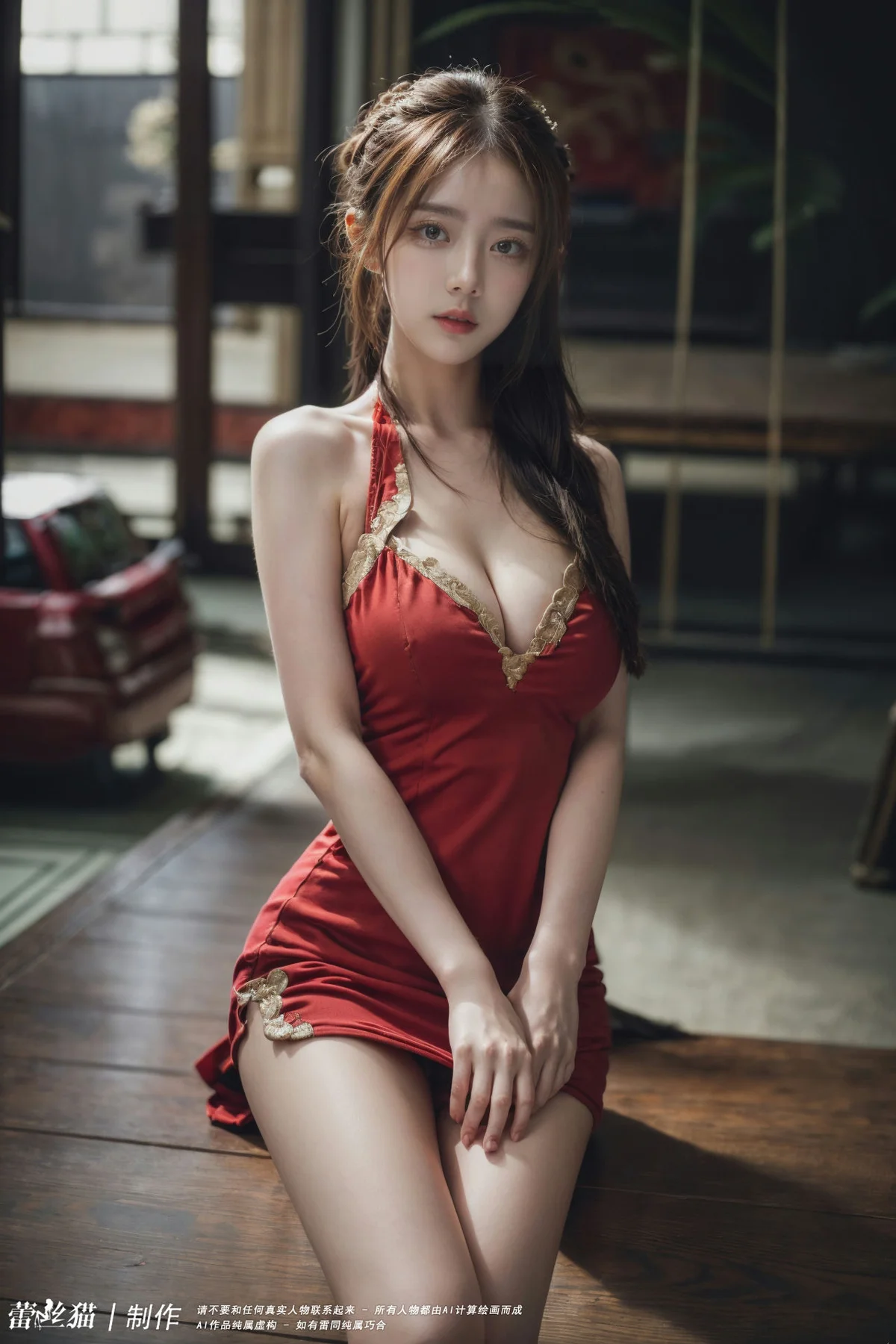 AIG  No.099 红色紧身裙酥胸美乳 - 6