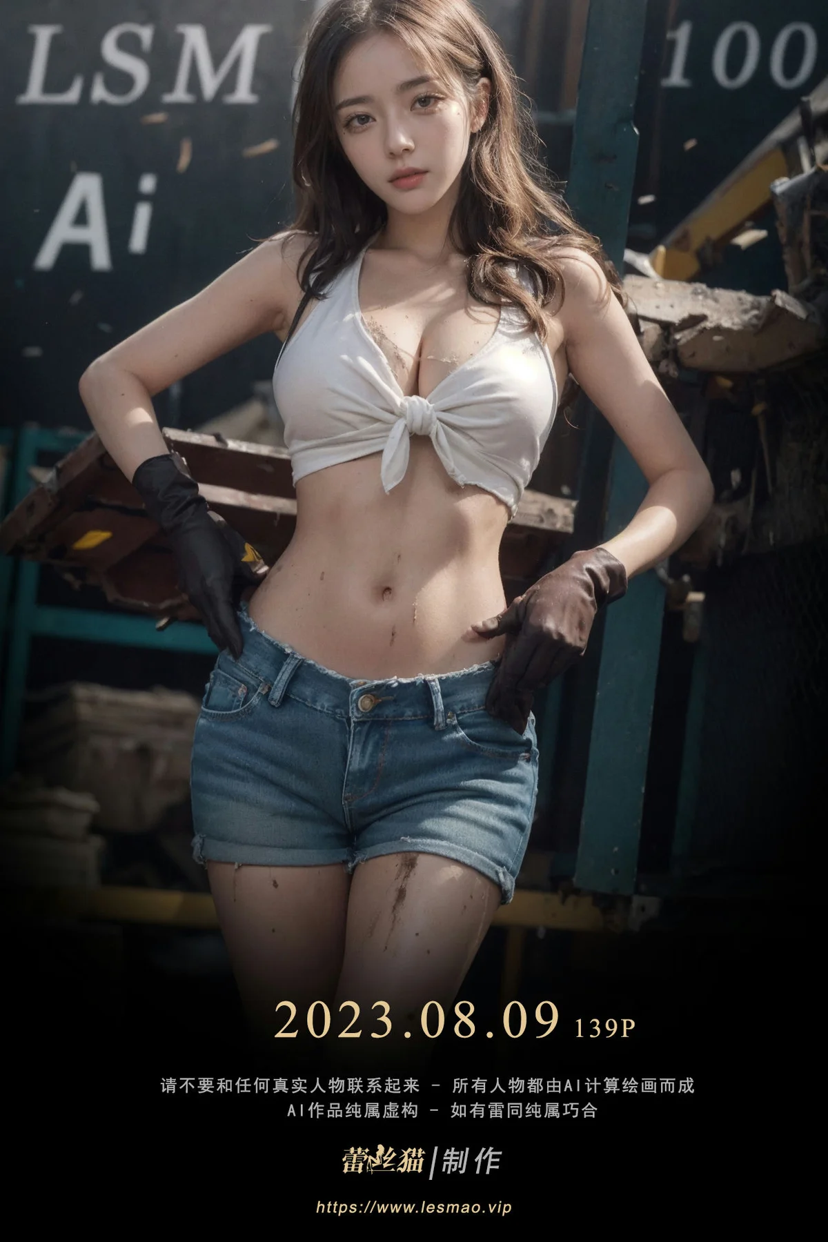 AIG  No.100 工地的长腿美女 - 1