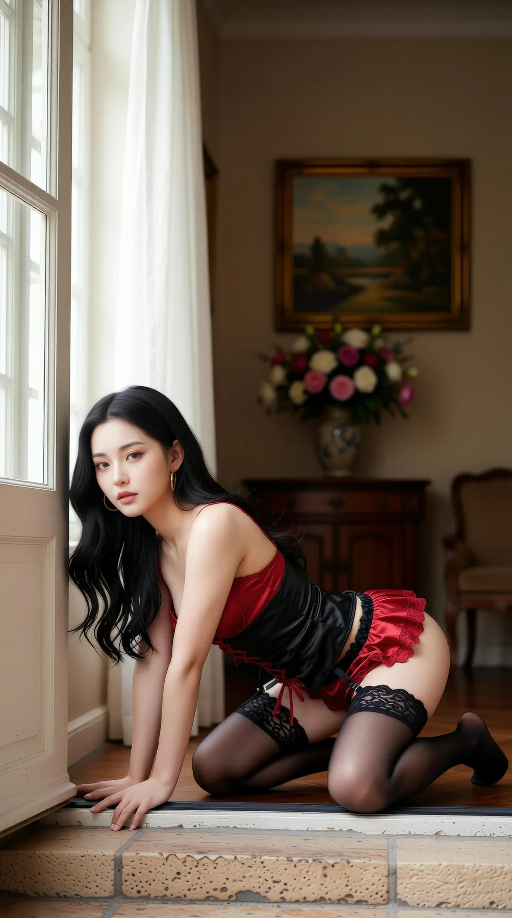 AIG  No.119 乐瑶黑丝吊袜短裙 - 7