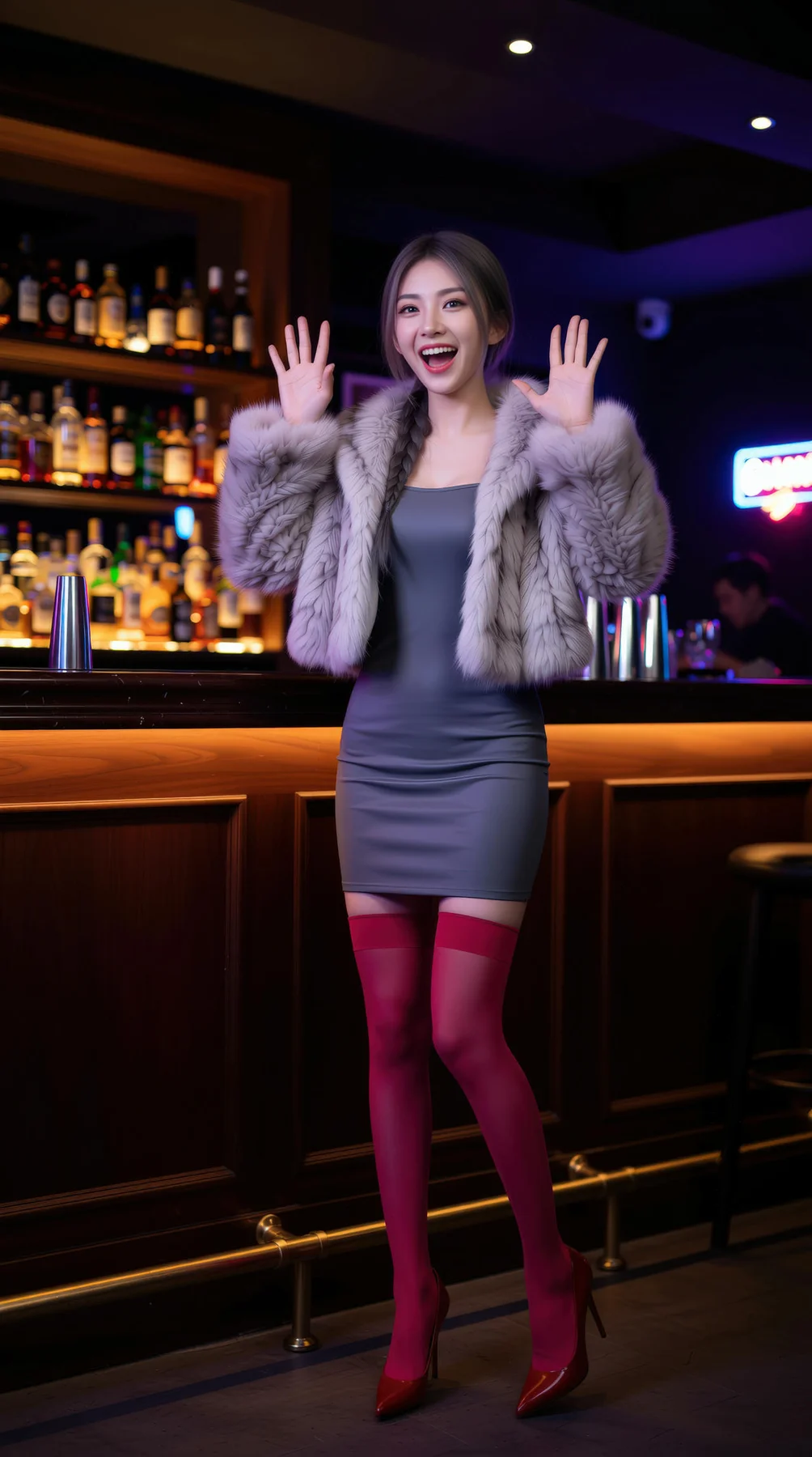 AIG  No.120 熙蕾学姐ruby酒吧黑丝长腿跑车美女 - 1