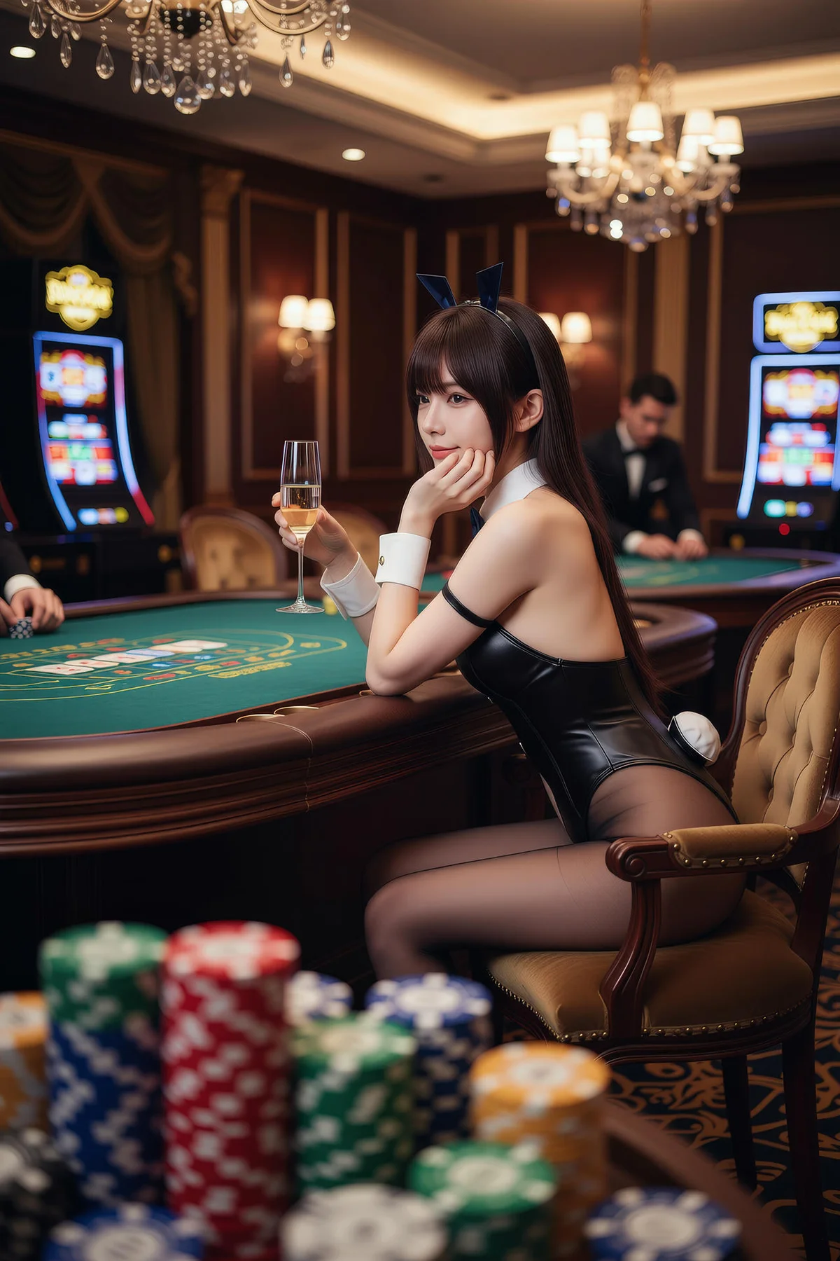 AIG  No.133 茗梓黑金赌场兔女郎 - 6