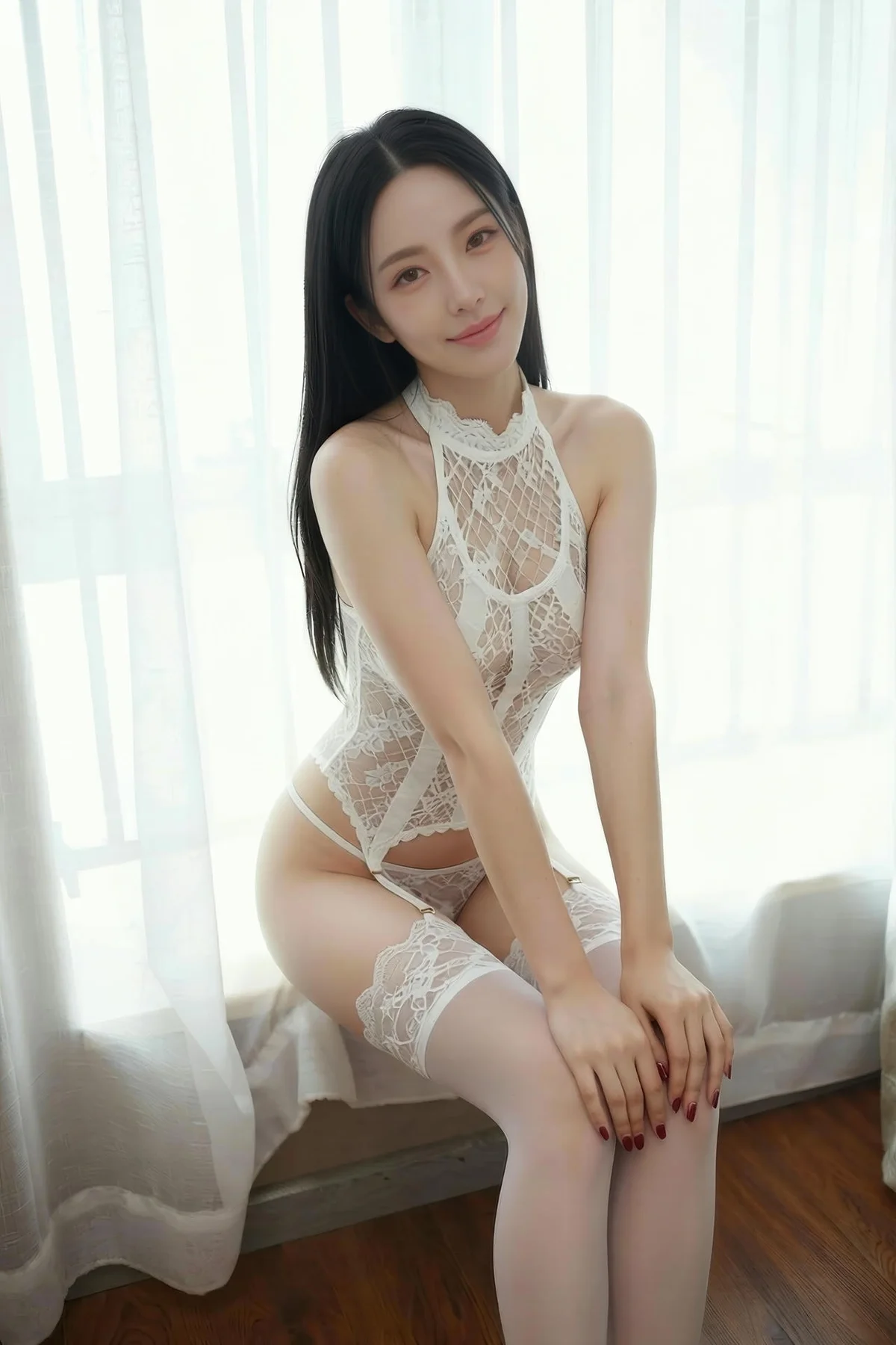 AIG  No.158 乐瑶白色蕾丝连体衣 - 10