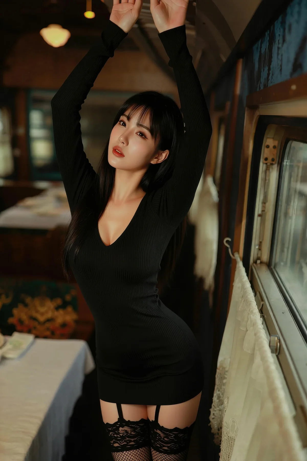 AIG  No.173 茗梓吊袜黑丝紧身裙 - 7