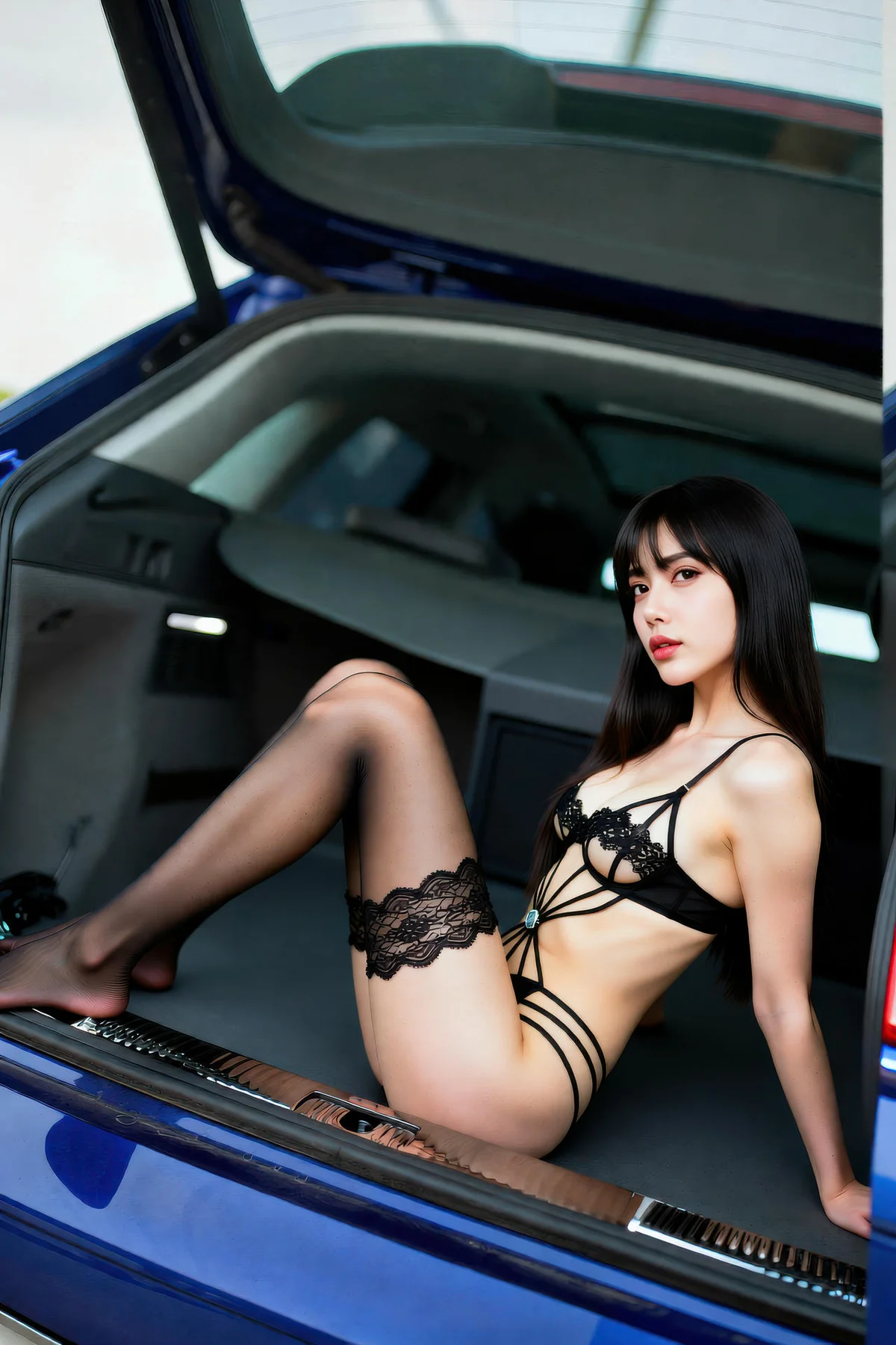 AIG  No.202 茗梓黑丝车模写真 - 4