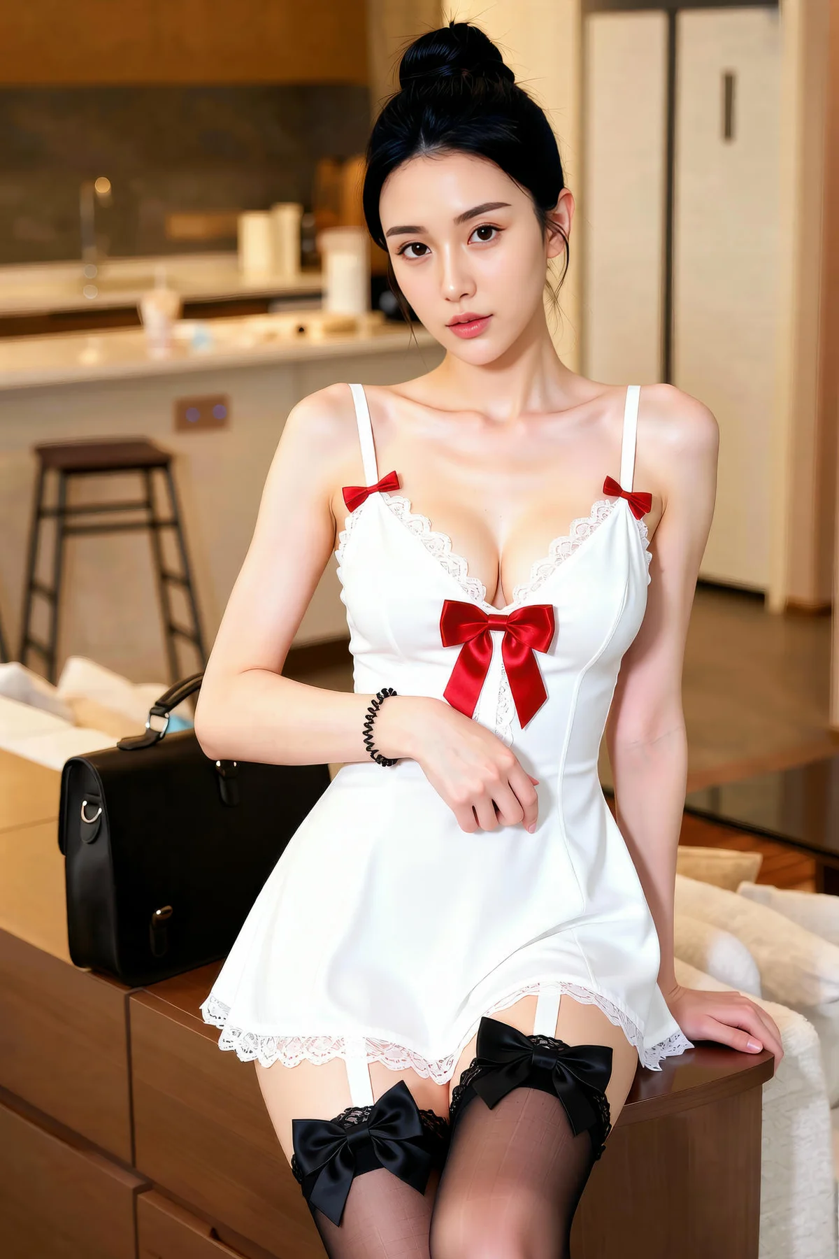 AIG  No.214 一柠lemon睡裙黑丝 - 2