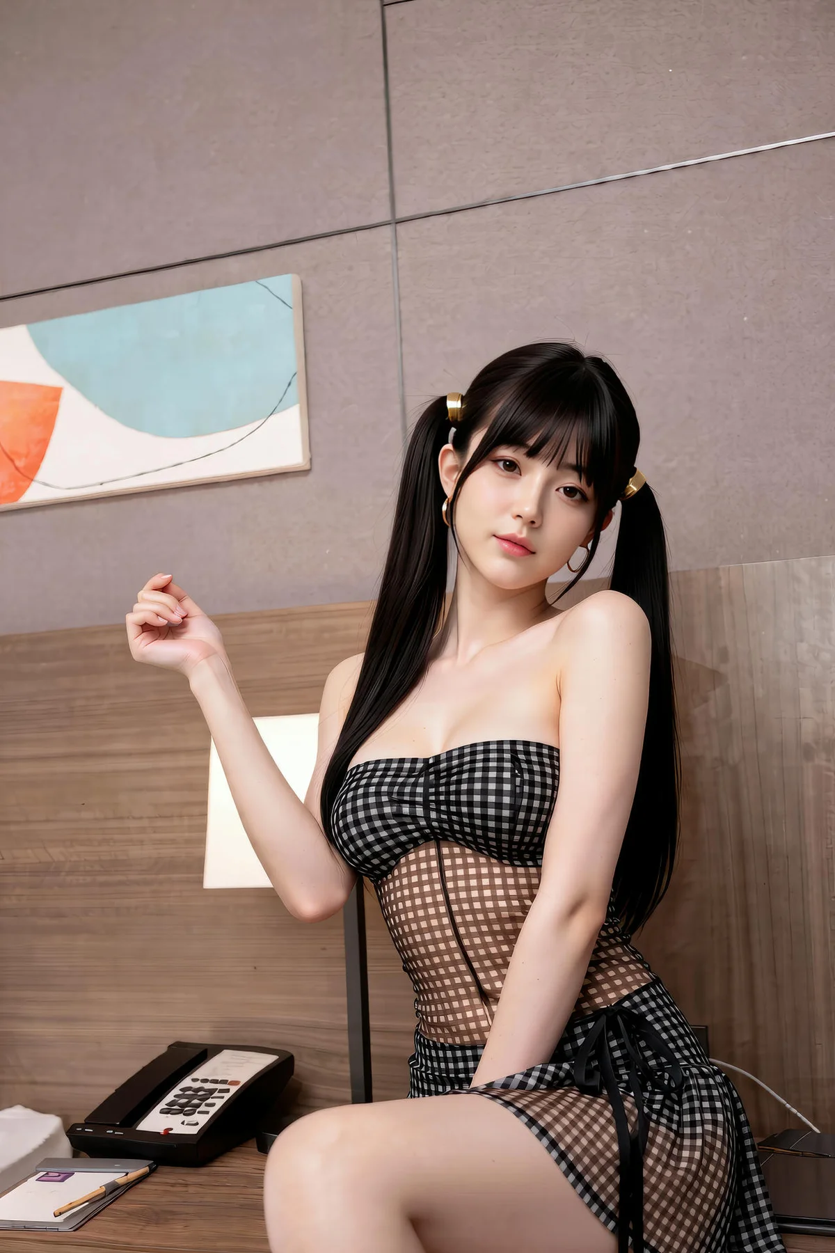 AIG  No.243 柚柚sasa格子透视裙 - 10