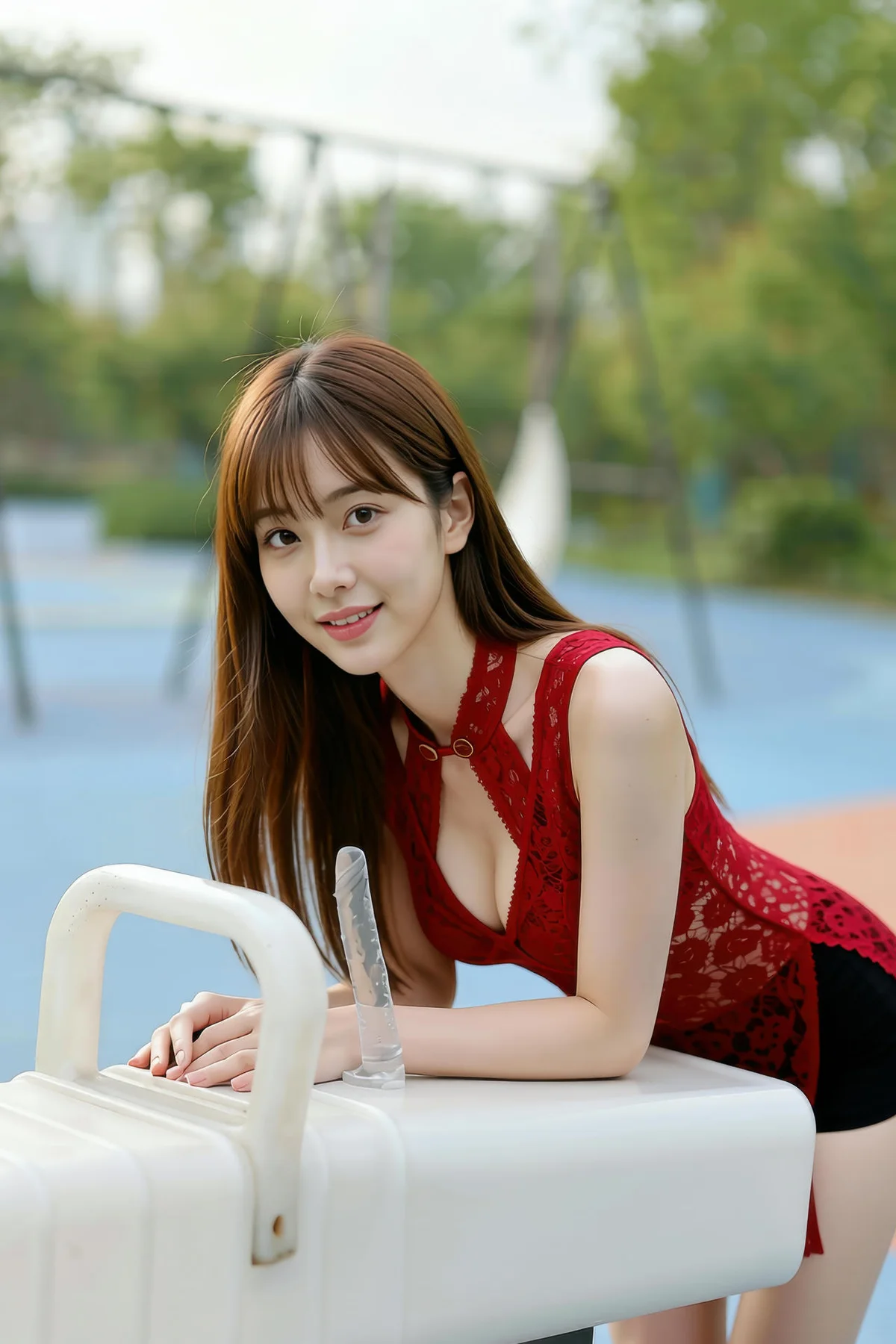 AIG  No.254 婉婉香肩黑色短裤 - 1