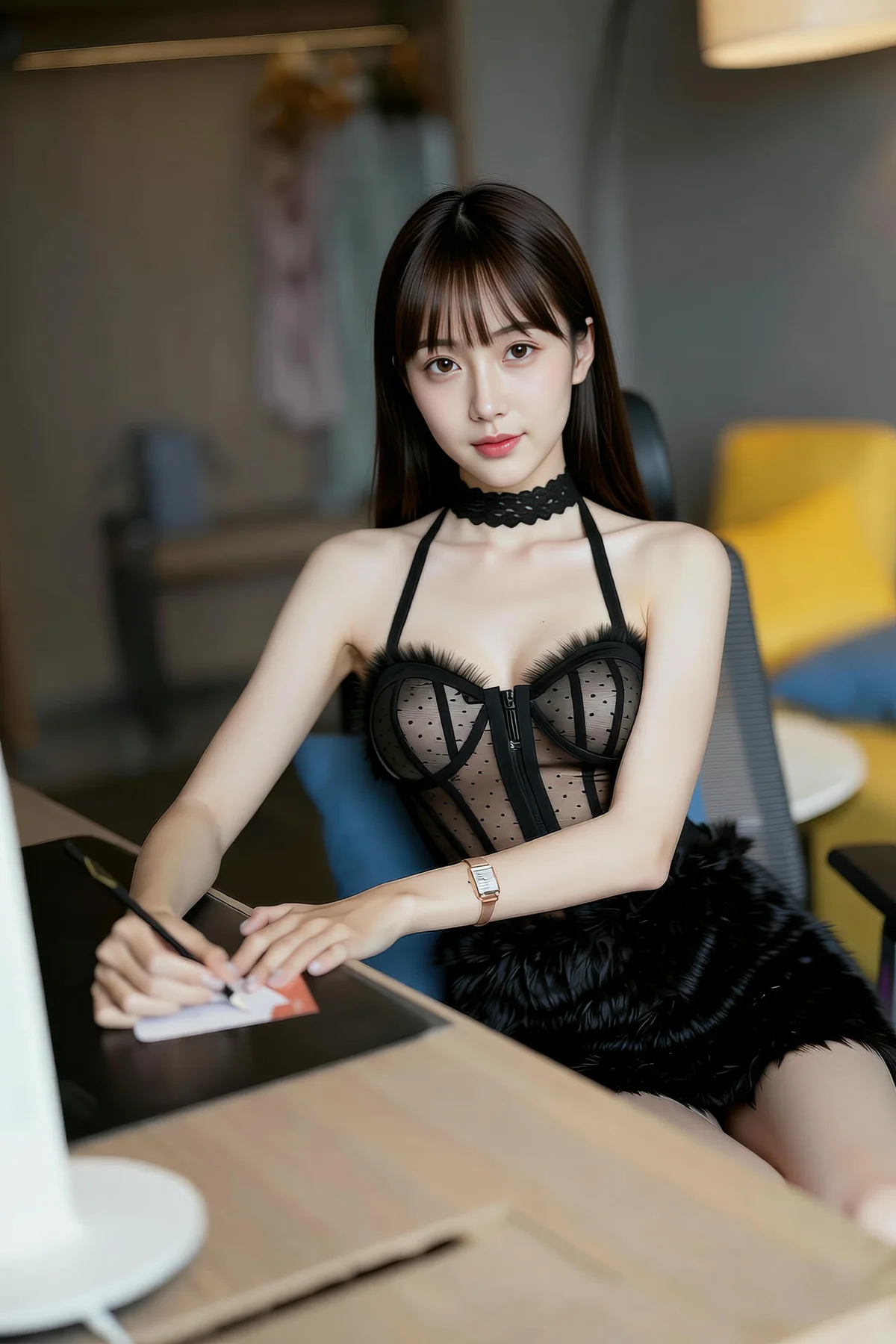 AIG  No.256 婉婉兔毛性感短裙 - 4