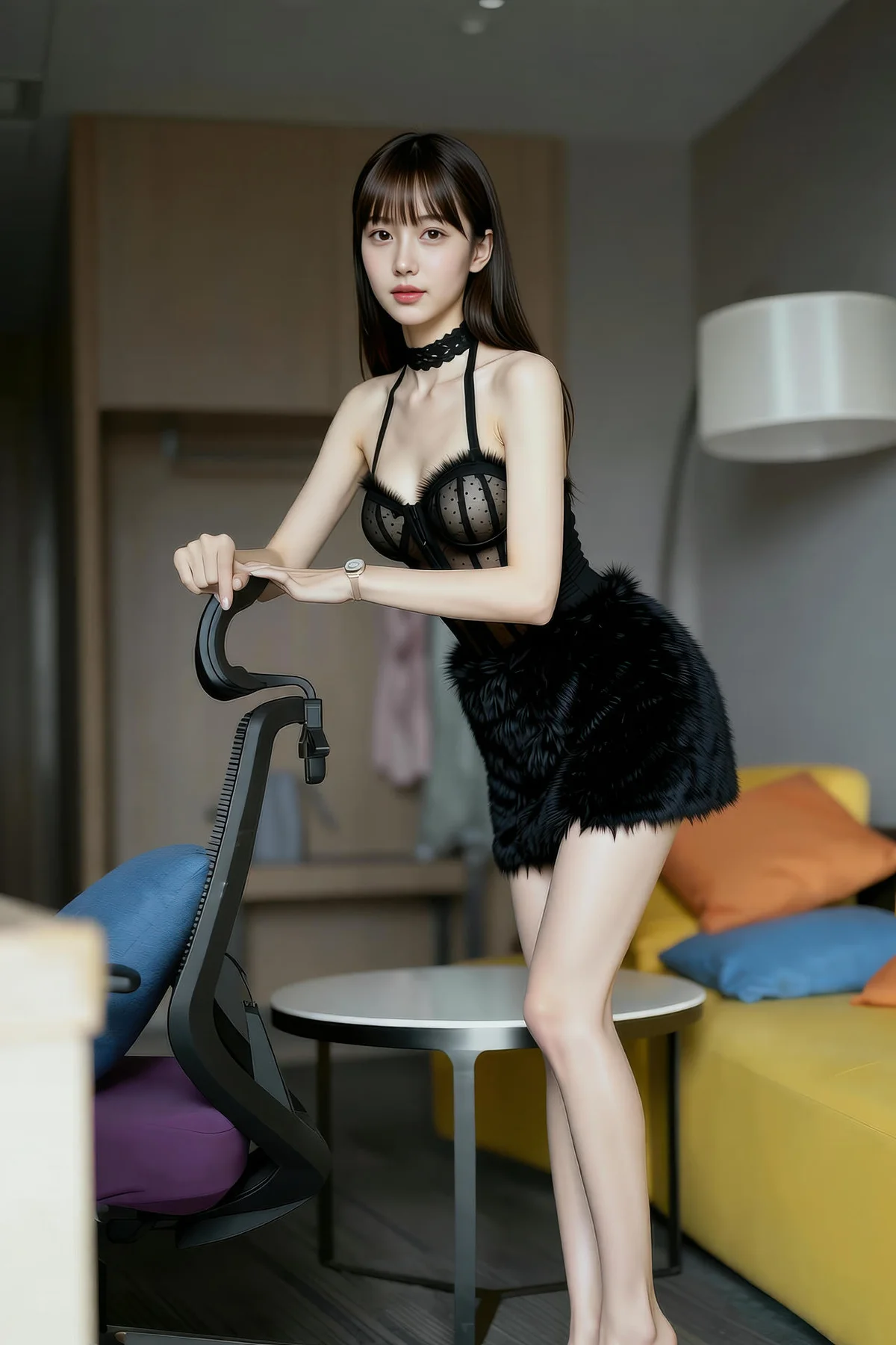 AIG  No.256 婉婉兔毛性感短裙 - 2