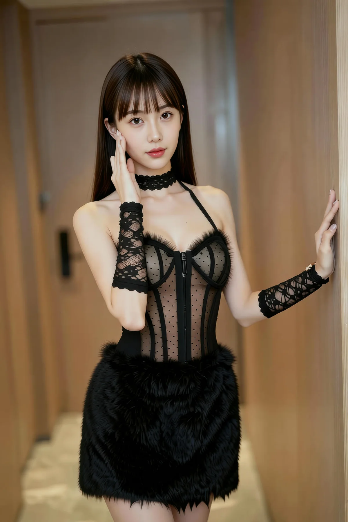 AIG  No.256 婉婉兔毛性感短裙 - 5