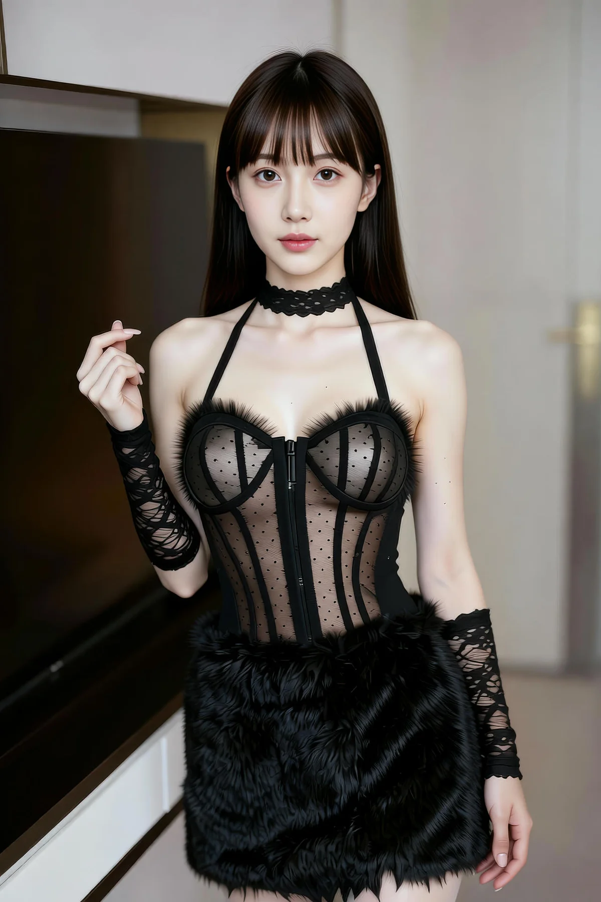 AIG  No.256 婉婉兔毛性感短裙 - 9