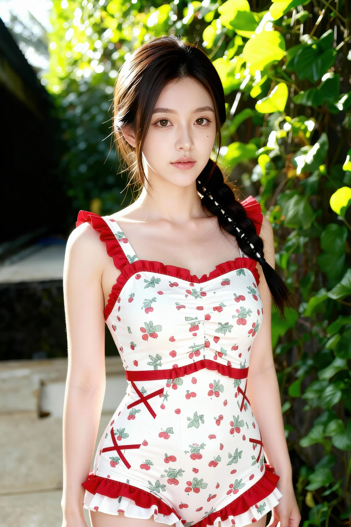 AIG  No.258 熙蕾学姐可爱碎花连体裤 - 4