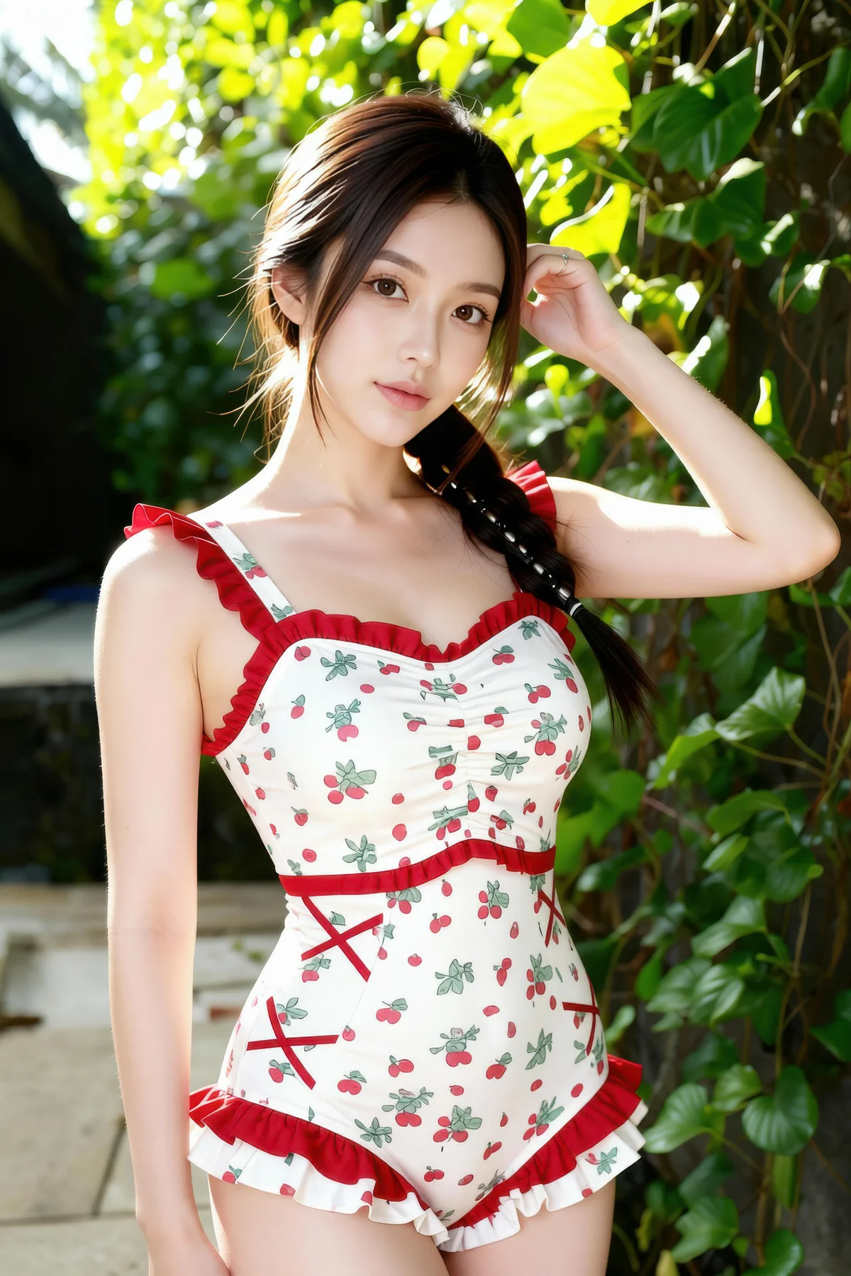 AIG  No.258 熙蕾学姐可爱碎花连体裤 - 5