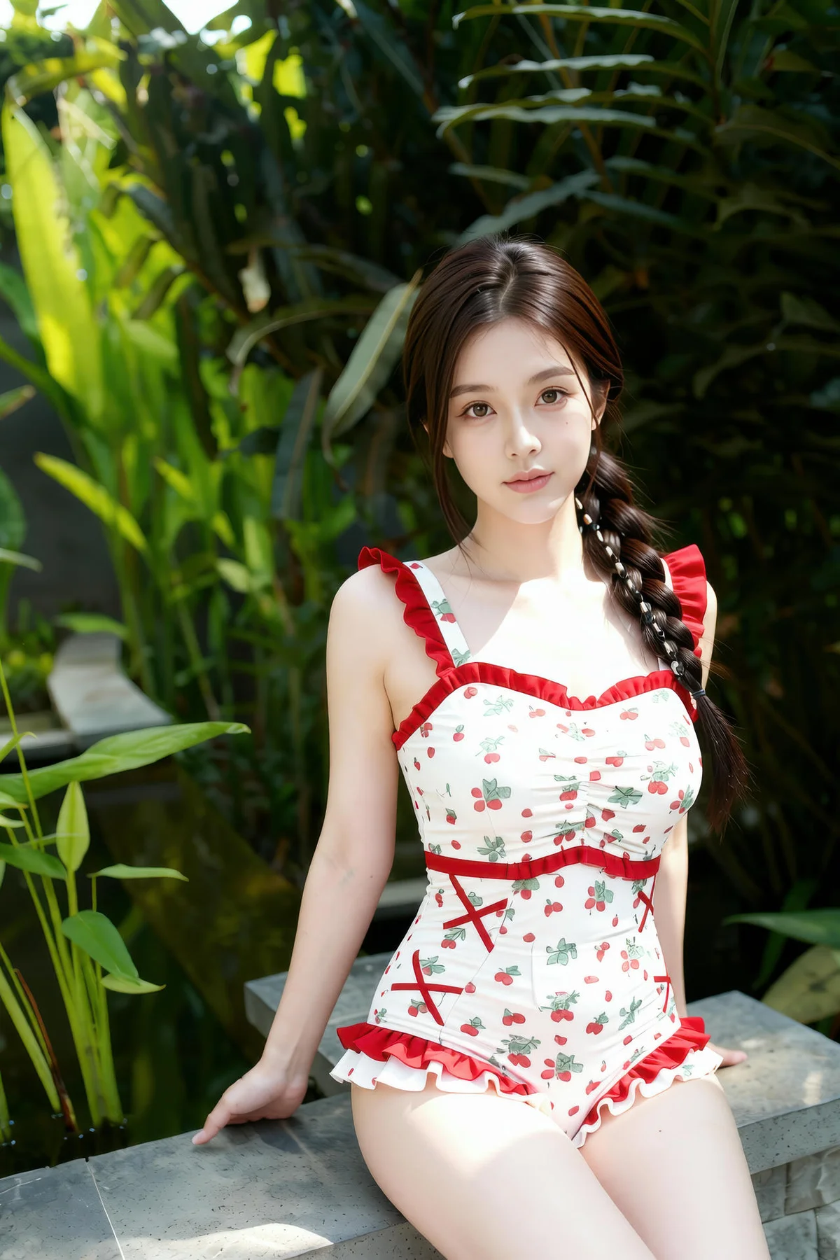 AIG  No.258 熙蕾学姐可爱碎花连体裤 - 2