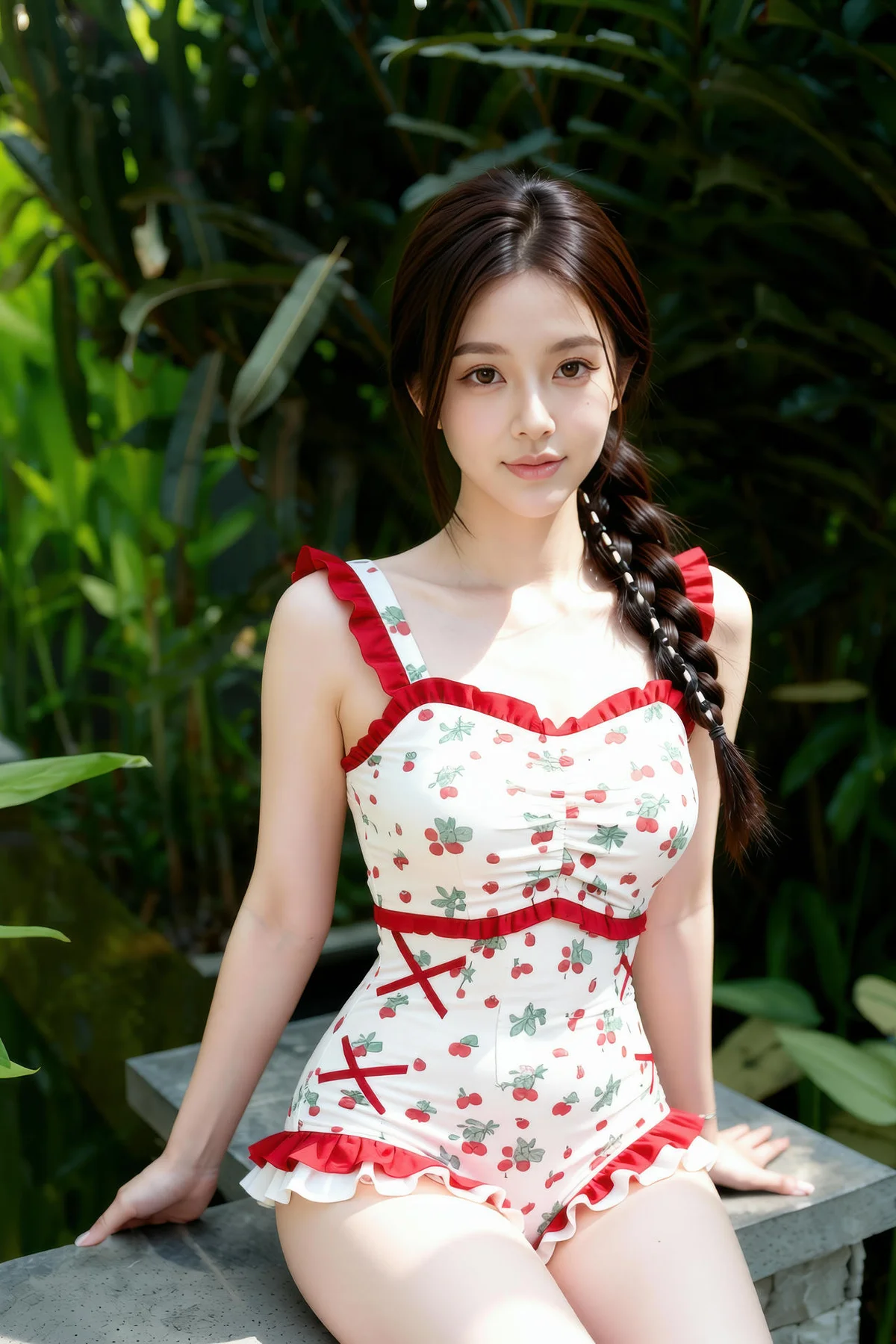 AIG  No.258 熙蕾学姐可爱碎花连体裤 - 3