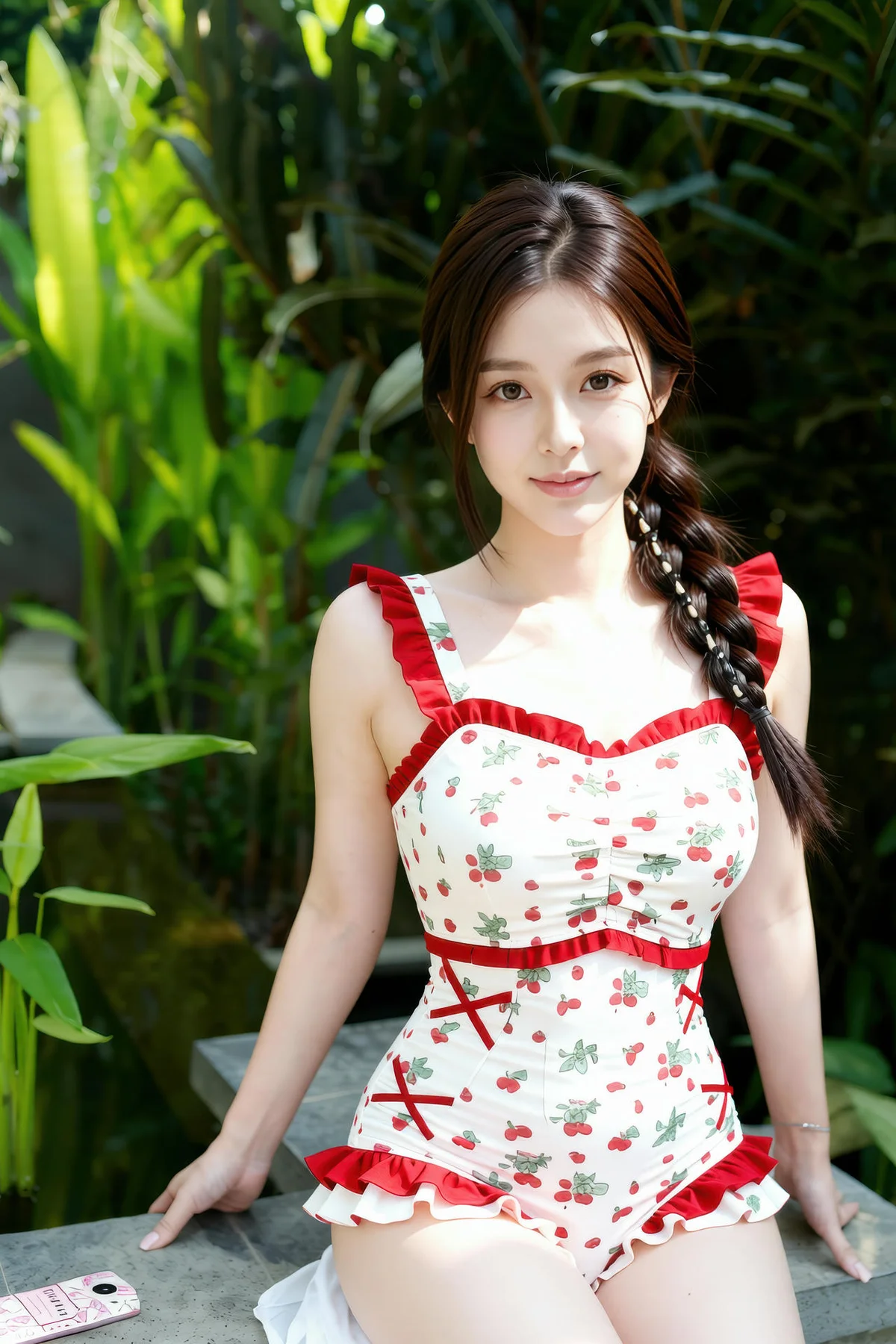 AIG  No.258 熙蕾学姐可爱碎花连体裤 - 4