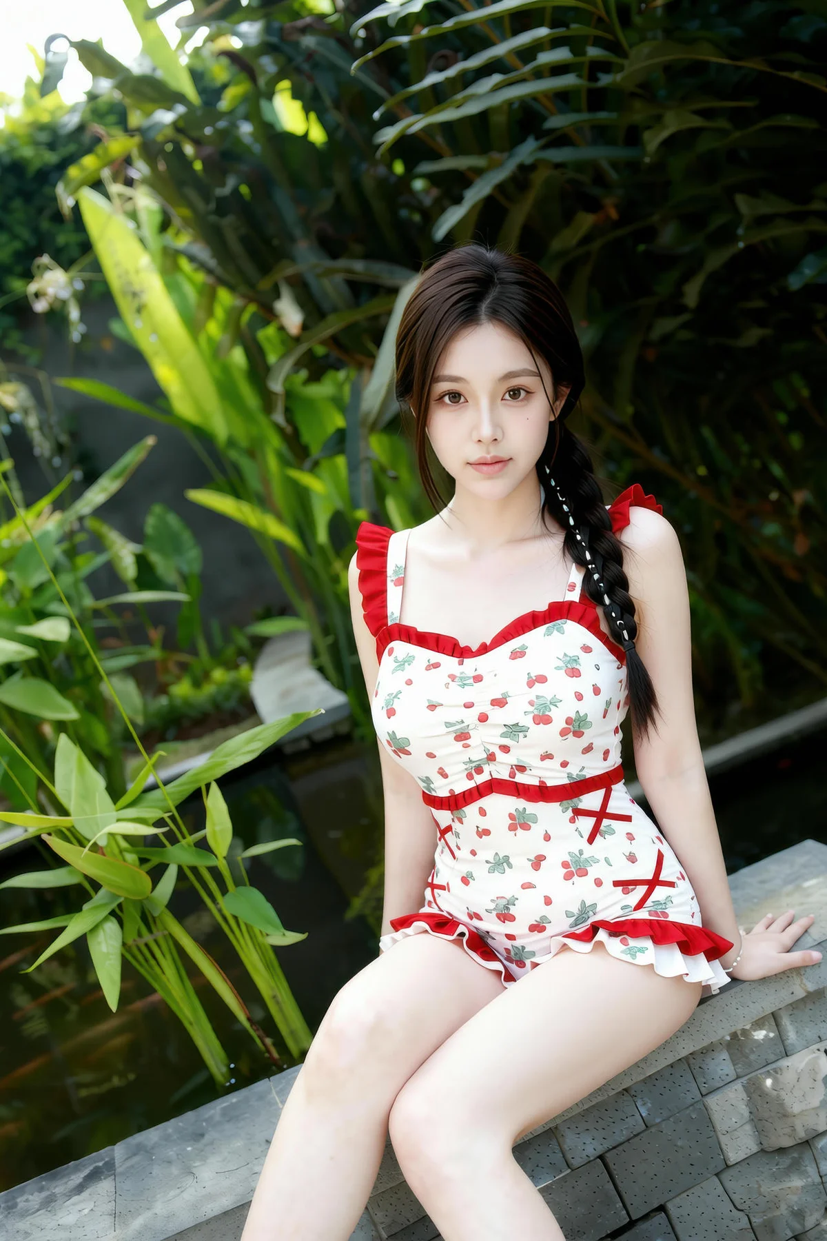 AIG  No.258 熙蕾学姐可爱碎花连体裤 - 5