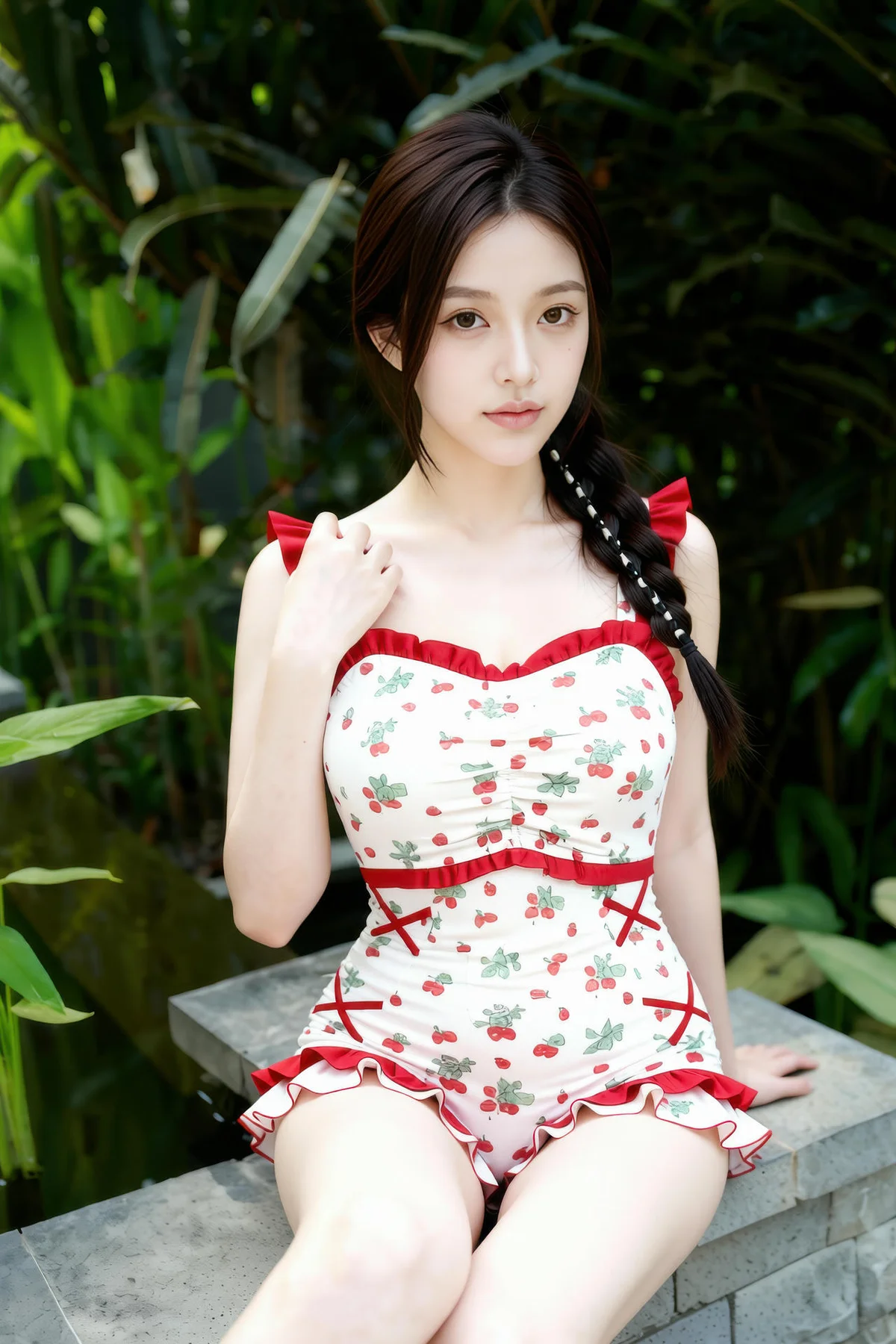 AIG  No.258 熙蕾学姐可爱碎花连体裤 - 10