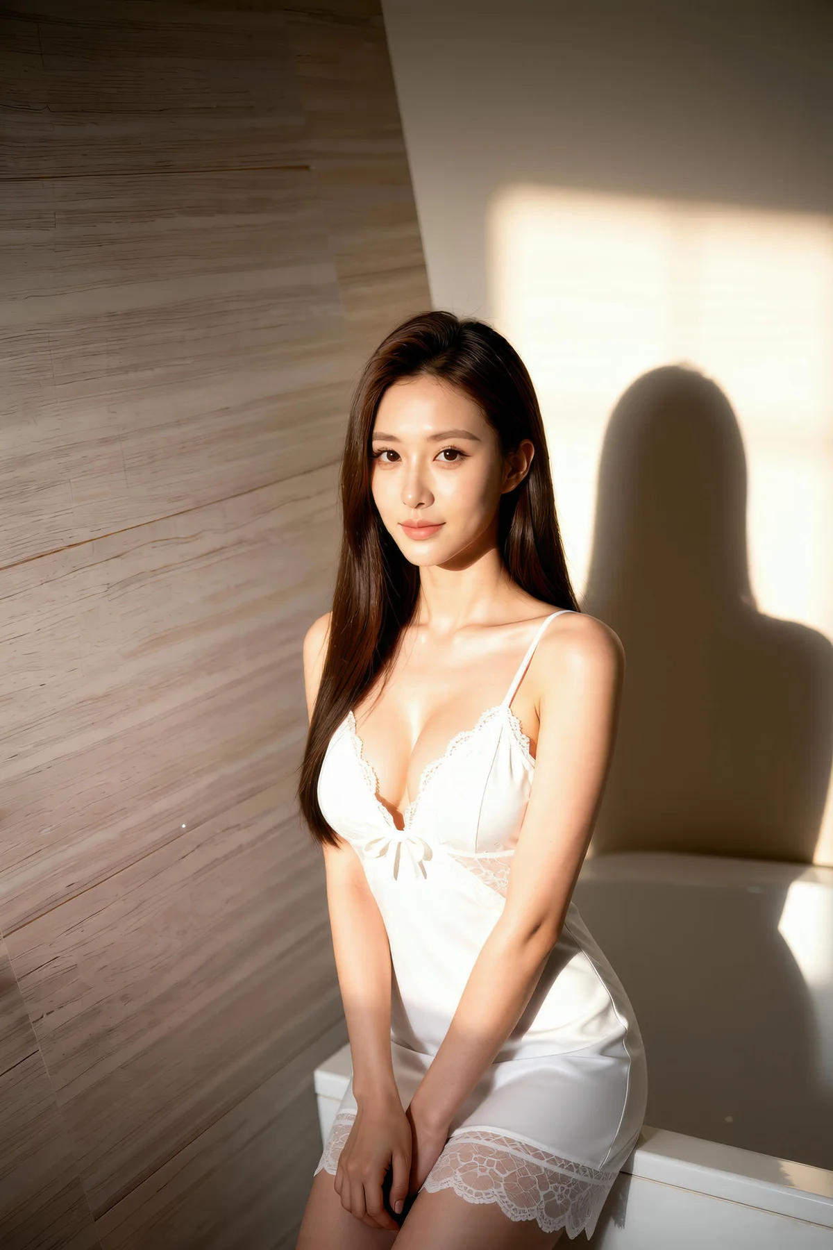 AIG  No.282 猫猫er白色丝绸睡衣 - 4