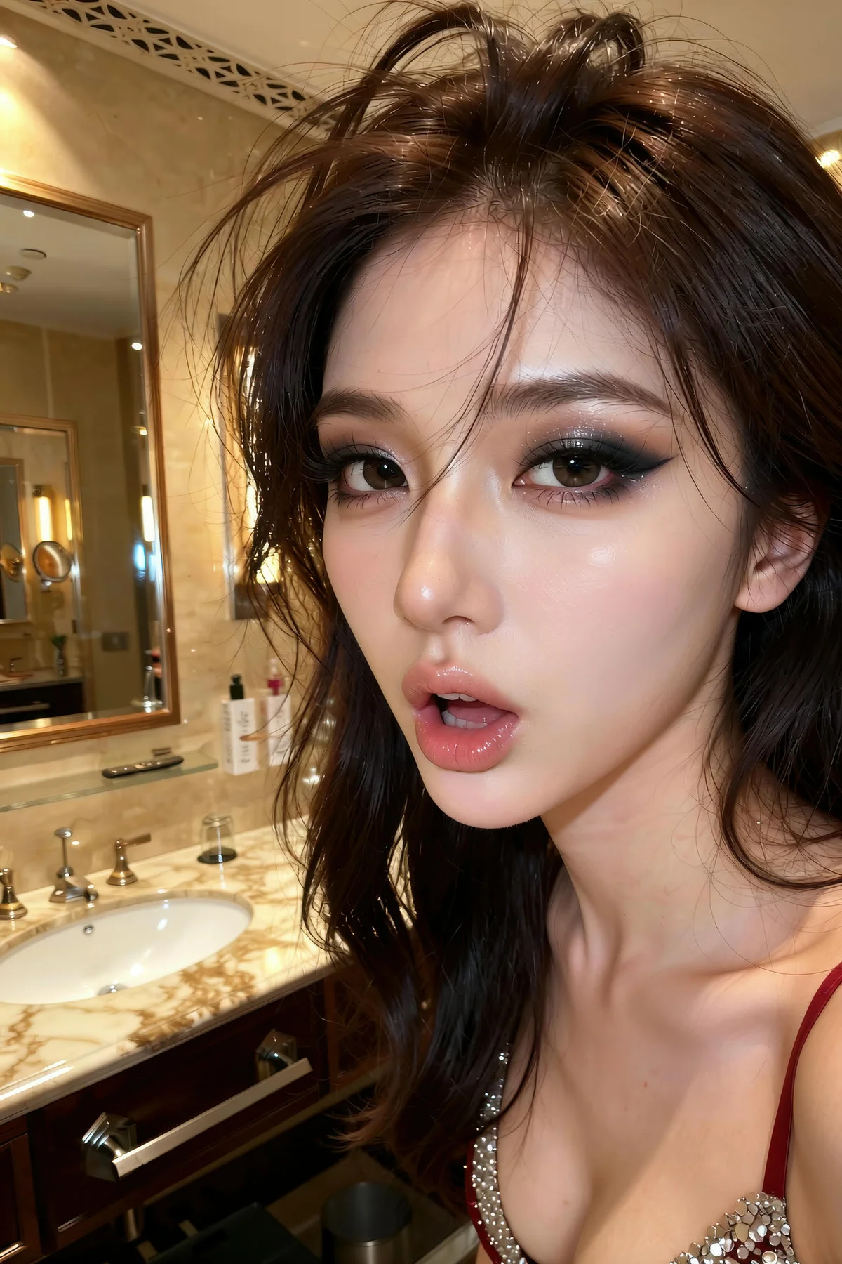 AIG  No.297 糖er性感红礼裙香肩 - 10