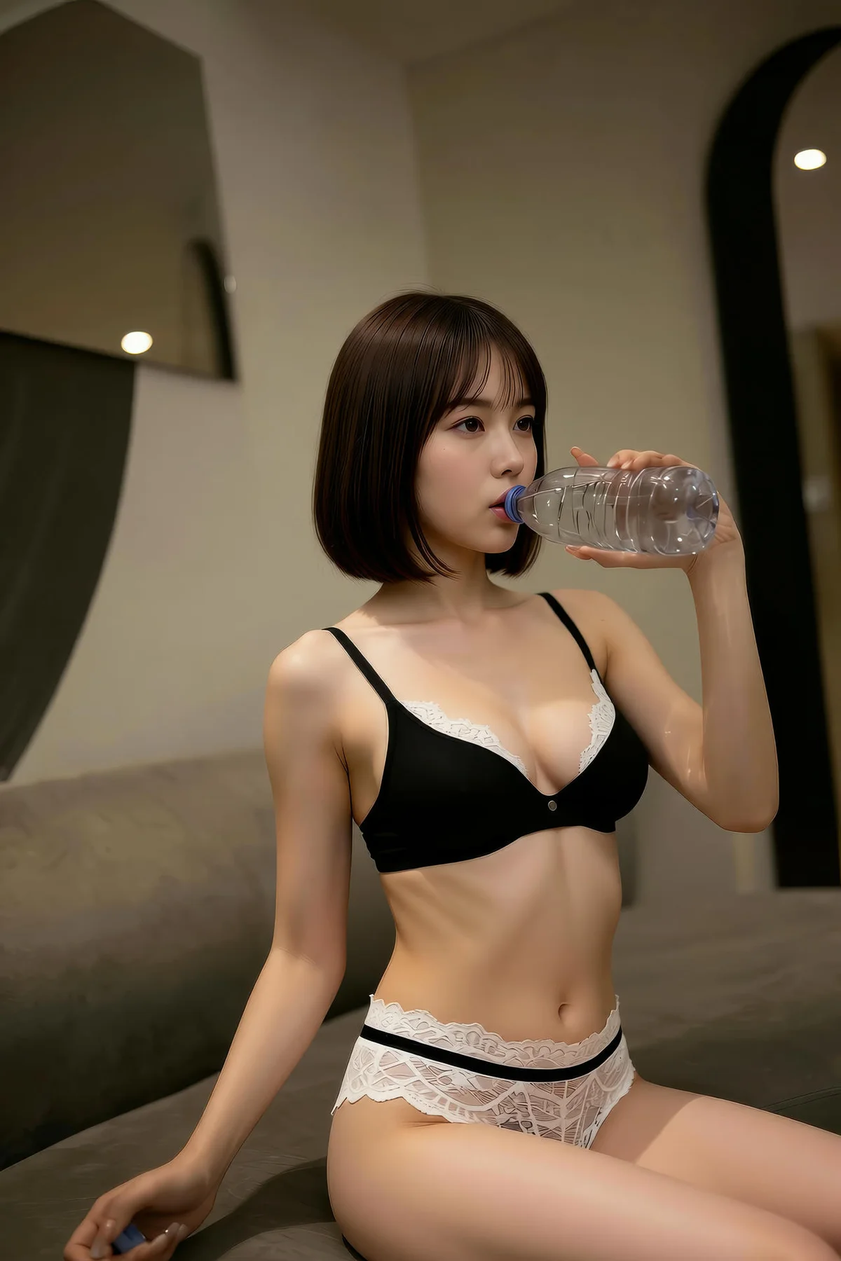 AIG  No.302 小乔黑色内衣蕾丝内裤 - 8