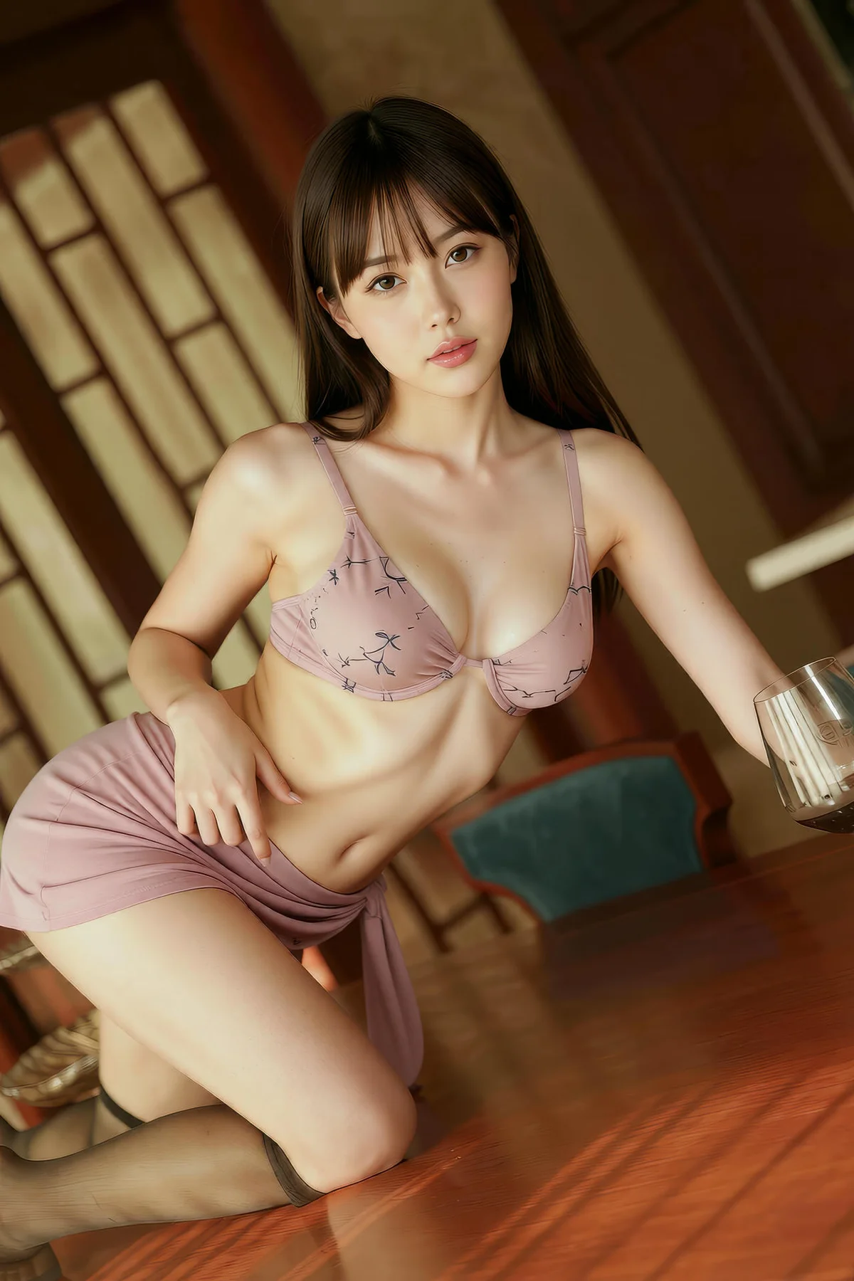 AIG  No.306 婉婉粉色内衣酥胸美乳 - 5