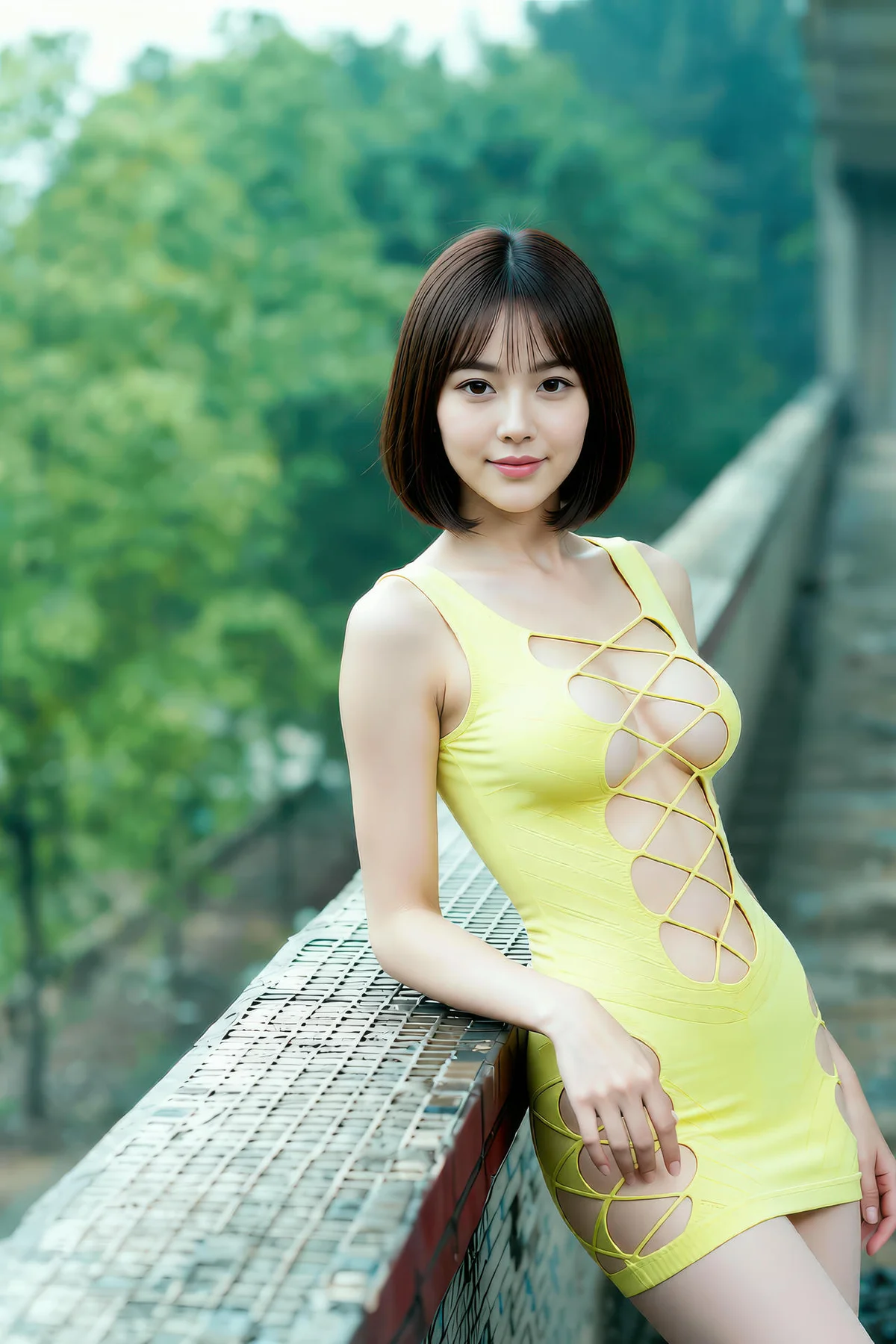 AIG  No.314 小乔黄色爆乳紧身裙 - 10