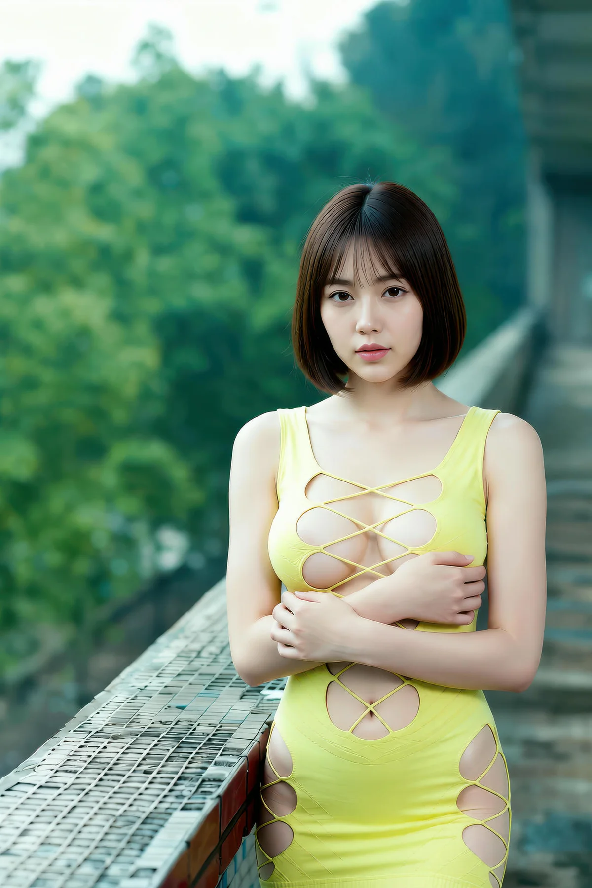 AIG  No.314 小乔黄色爆乳紧身裙 - 5