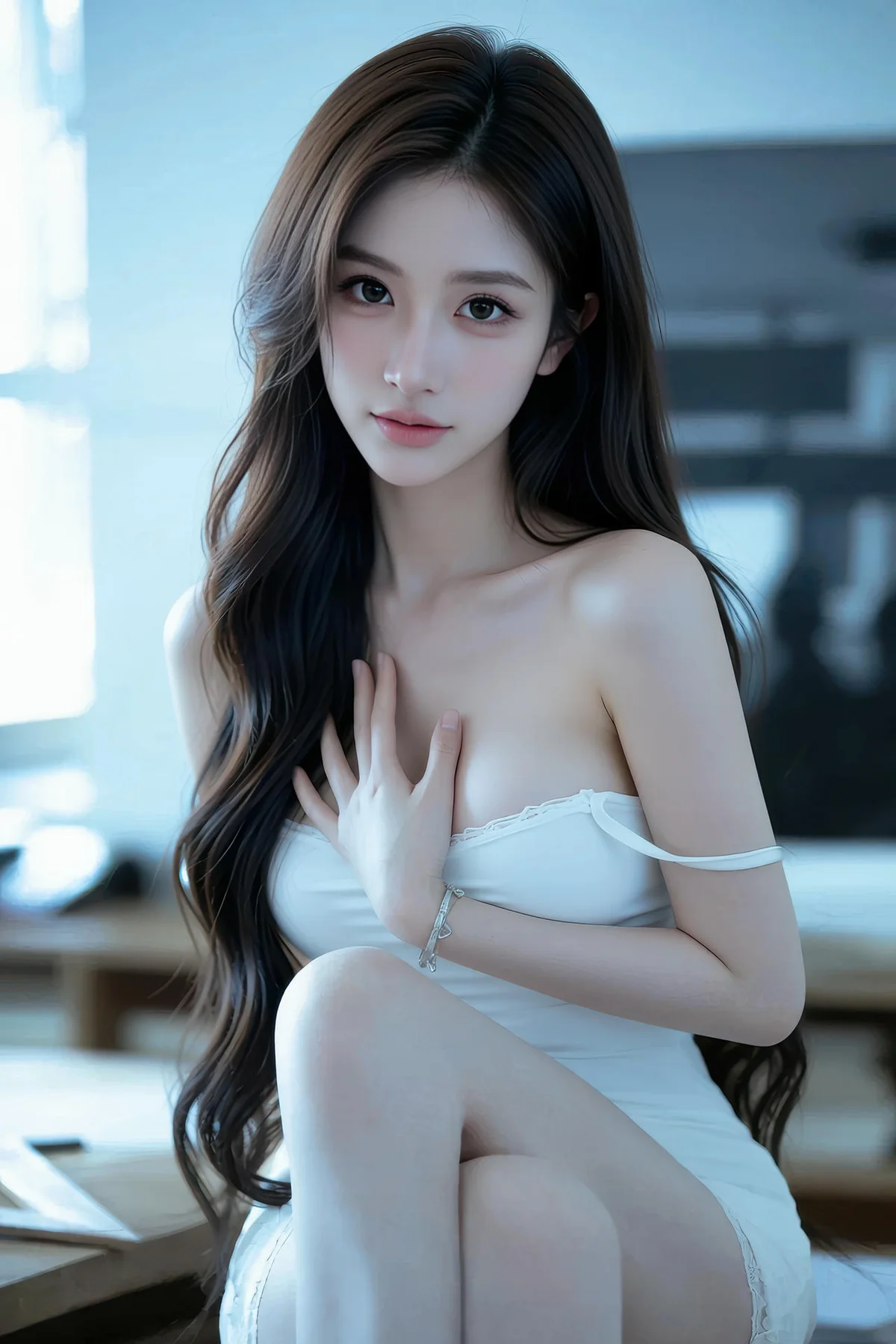 AIG  No.320 糖er丰满身材白色裙 - 2