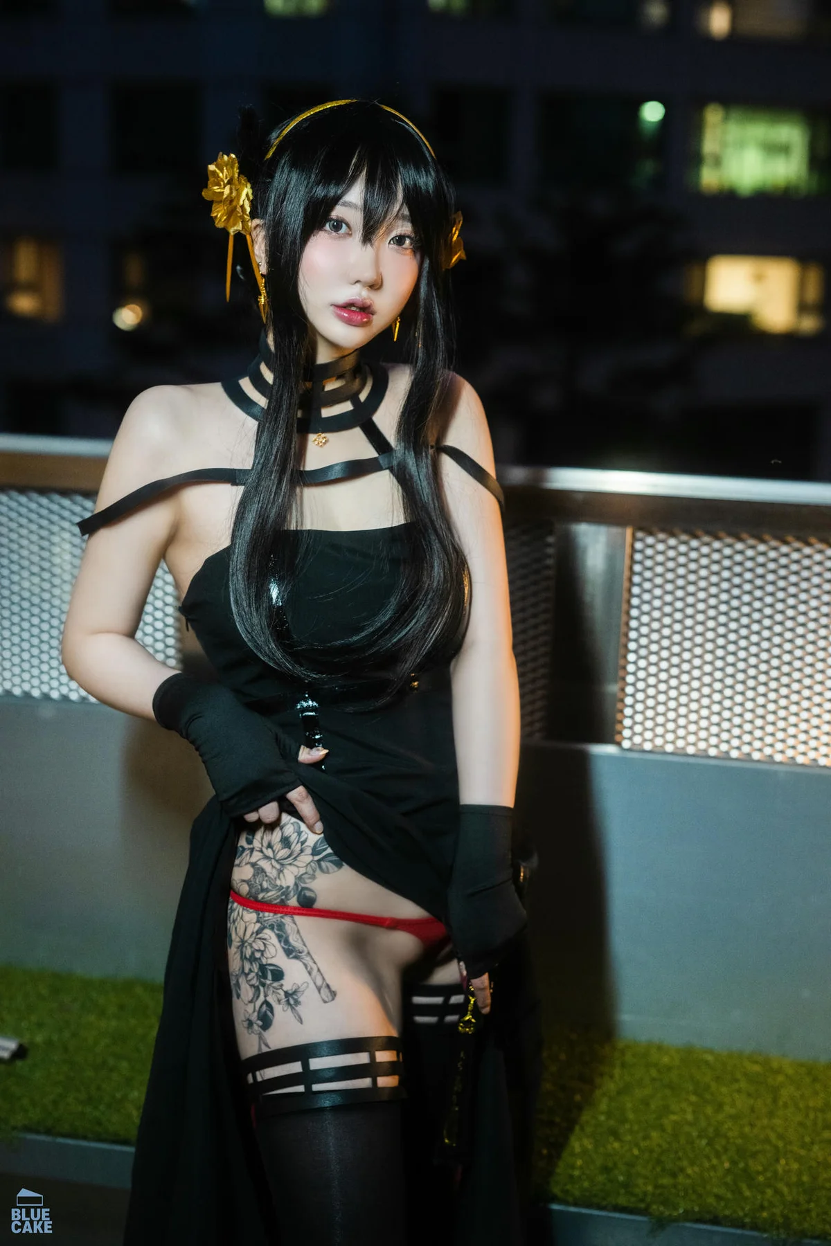 BLUECAKE No.041 YeEun黑玫瑰少女黑丝 - 1