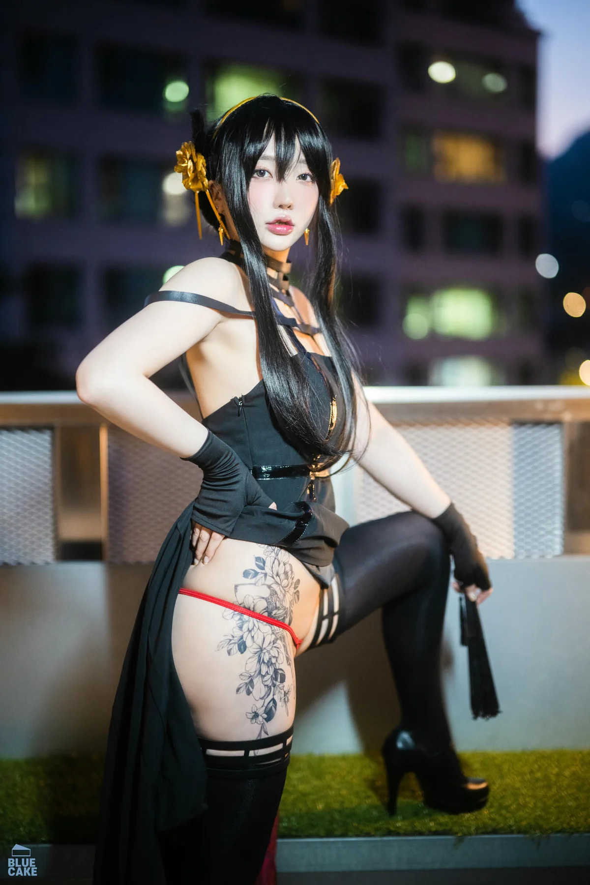 BLUECAKE No.041 YeEun黑玫瑰少女黑丝 - 3