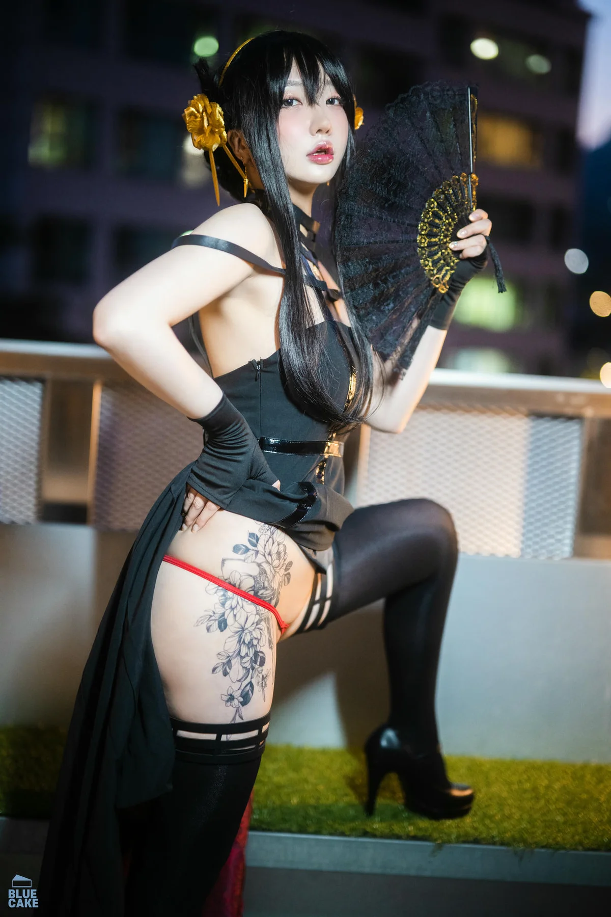 BLUECAKE No.041 YeEun黑玫瑰少女黑丝 - 4