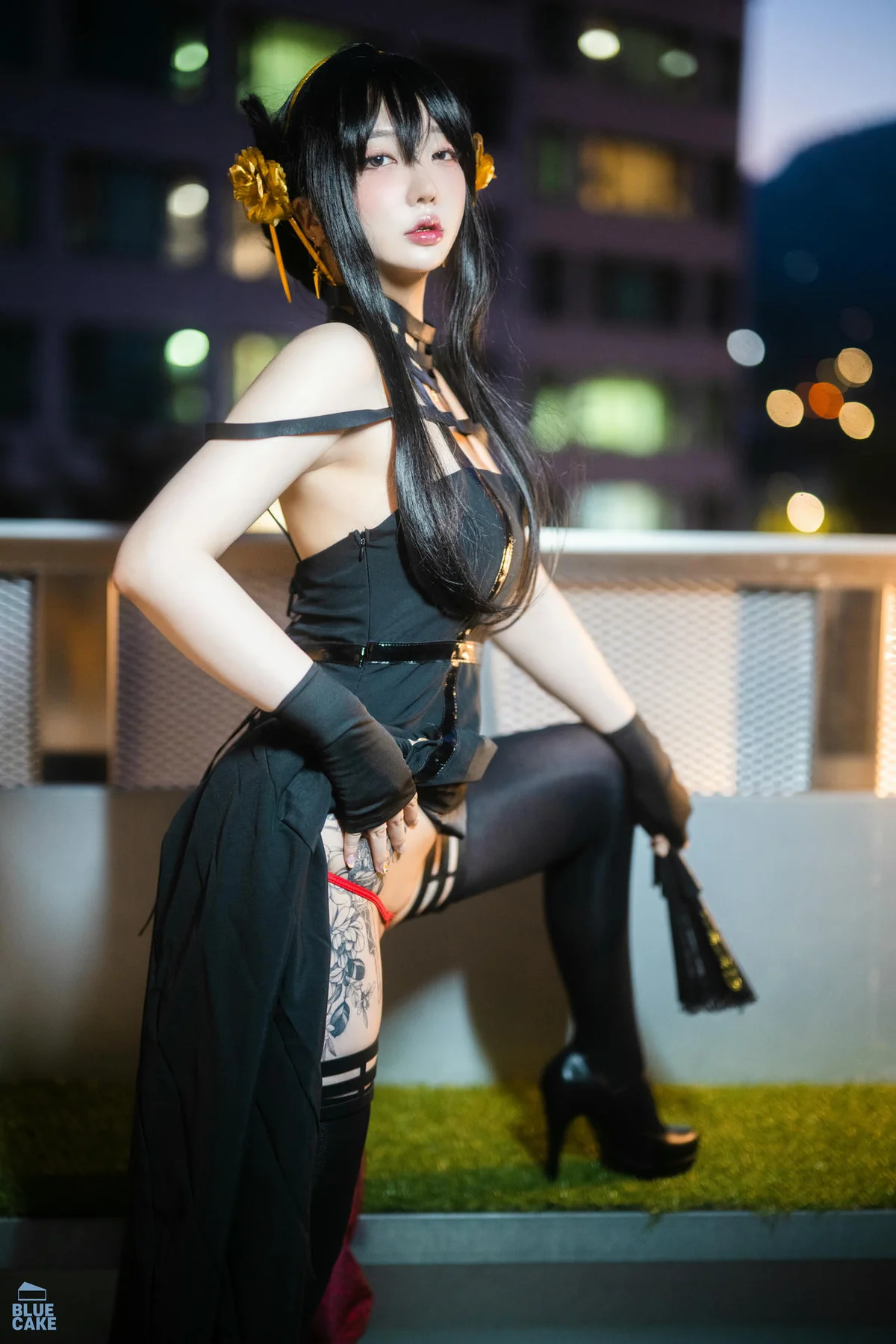 BLUECAKE No.041 YeEun黑玫瑰少女黑丝 - 6