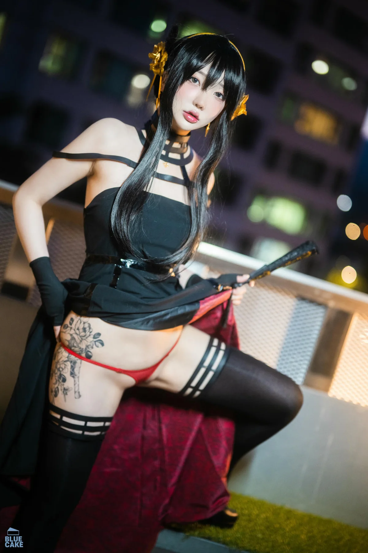 BLUECAKE No.041 YeEun黑玫瑰少女黑丝 - 7