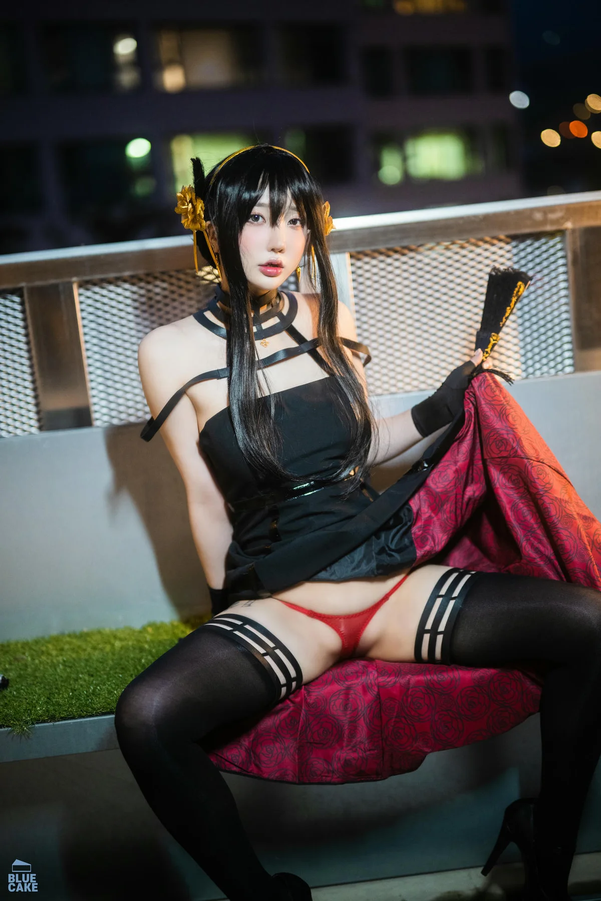 BLUECAKE No.041 YeEun黑玫瑰少女黑丝 - 9