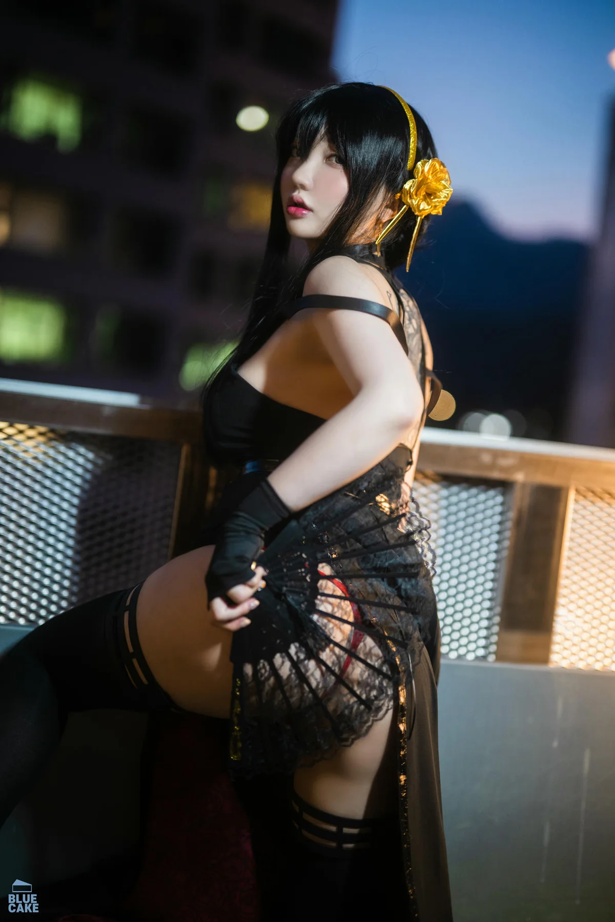 BLUECAKE No.041 YeEun黑玫瑰少女黑丝 - 4