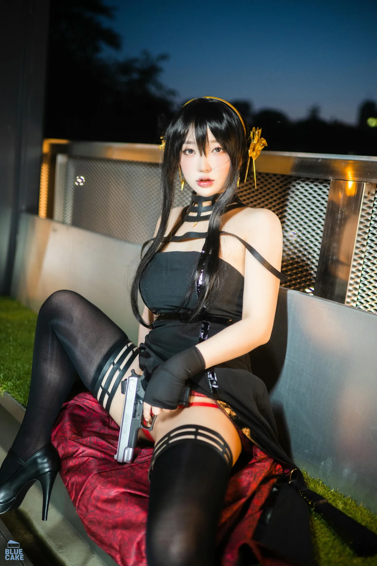 BLUECAKE No.041 YeEun黑玫瑰少女黑丝 - 1
